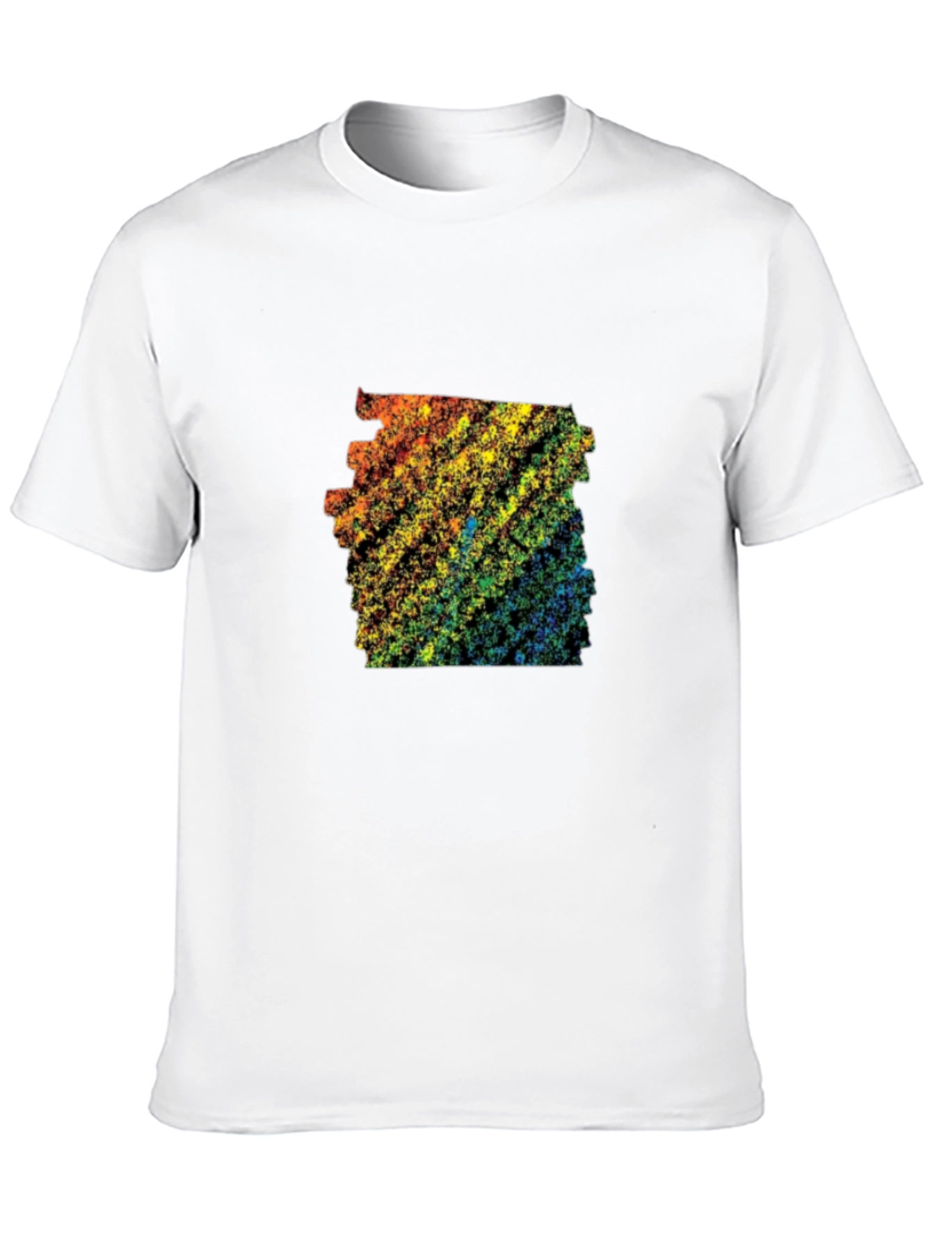 Rainbow Abstract Design Black T-Shirt