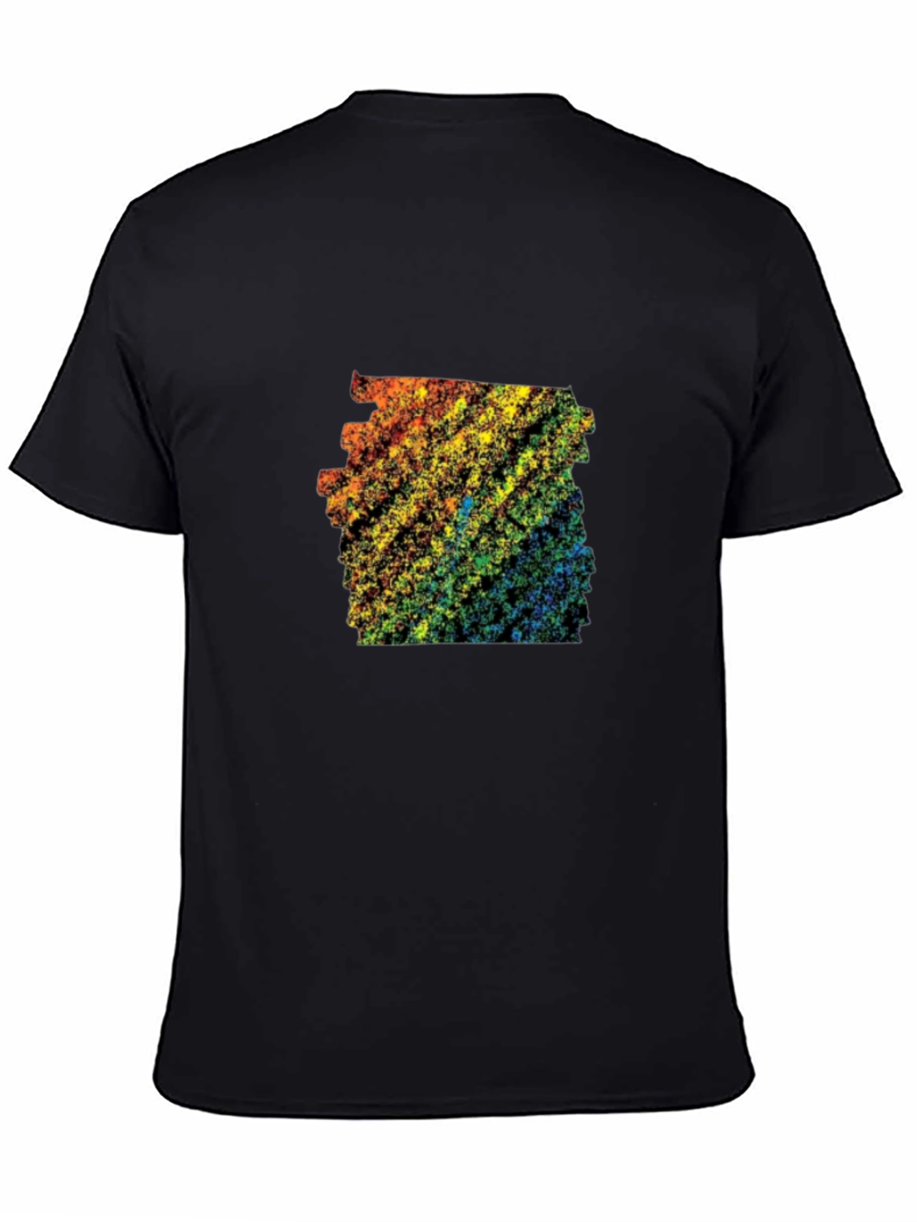 Rainbow Abstract Design Black T-Shirt