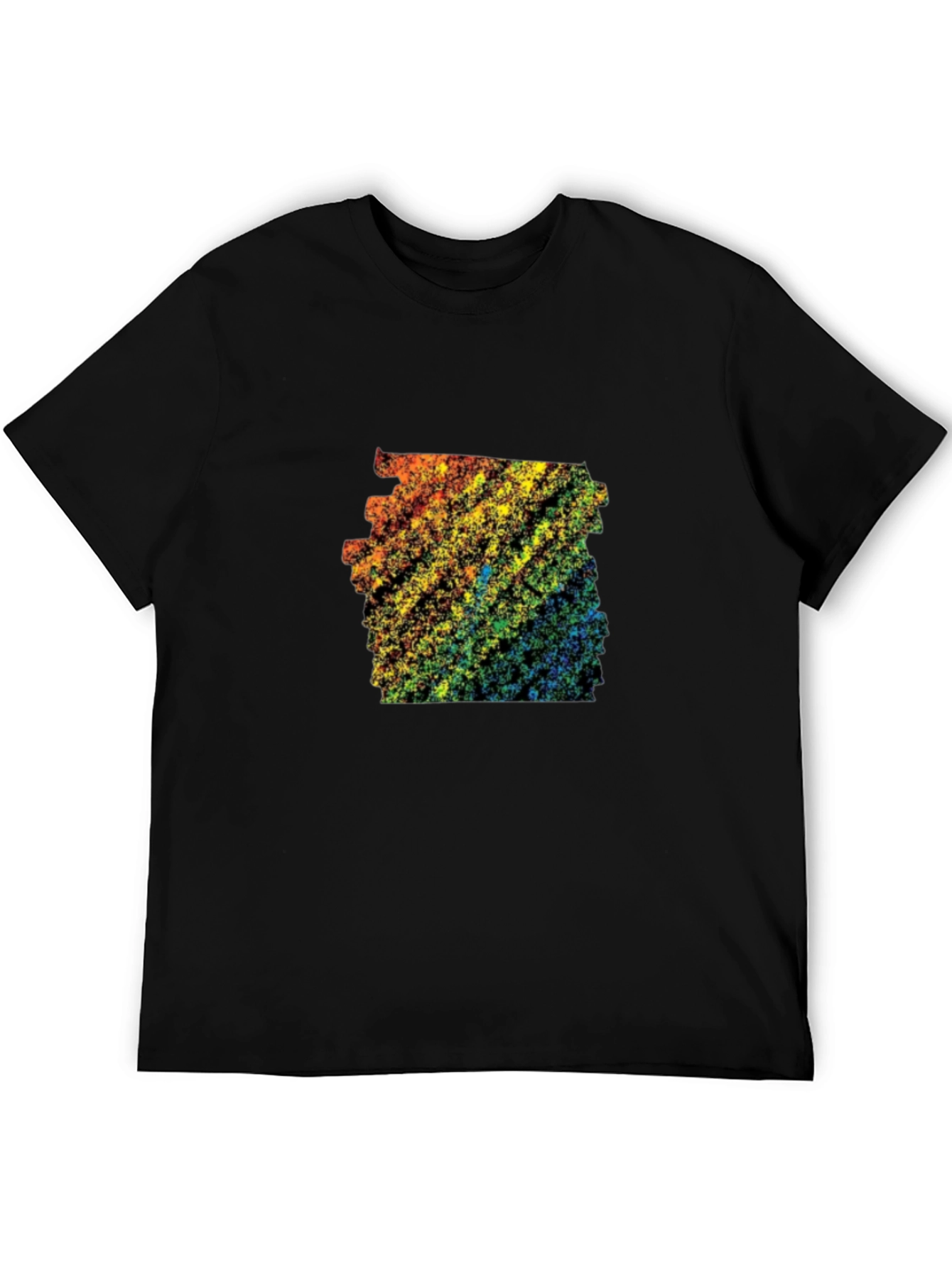 Rainbow Abstract Design Black T-Shirt