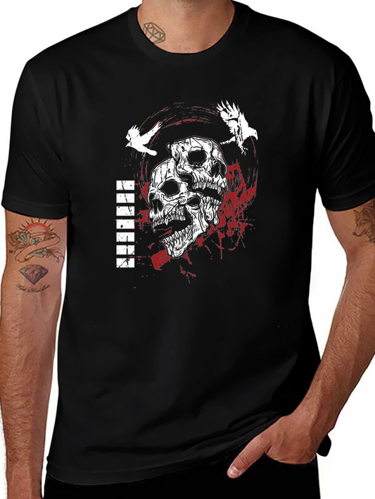 Skull & Raven Graphic Tee - Dark Aesthetic T-Shirt