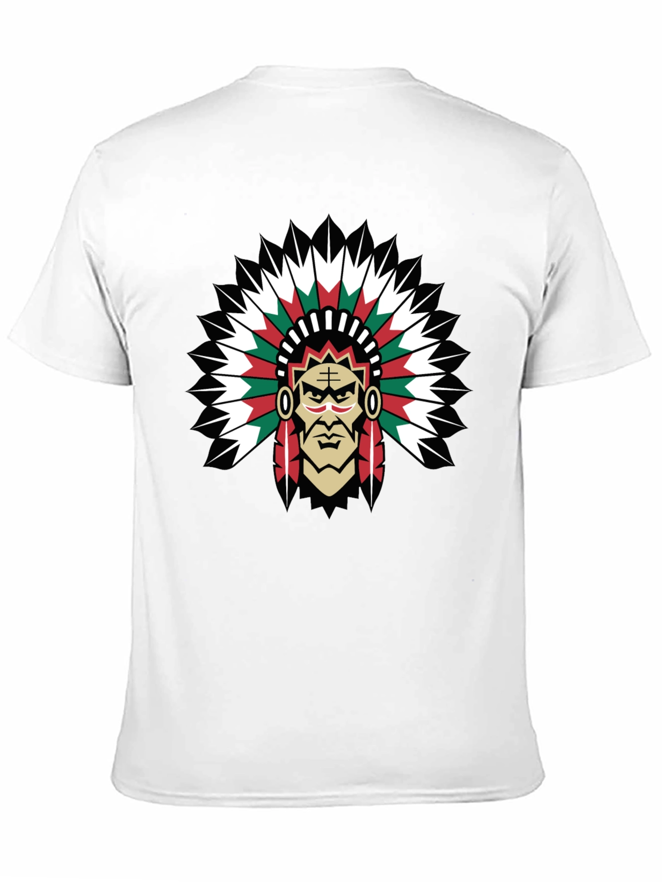 Native American Chief Graphic Tee - Bold Black T-Shirt