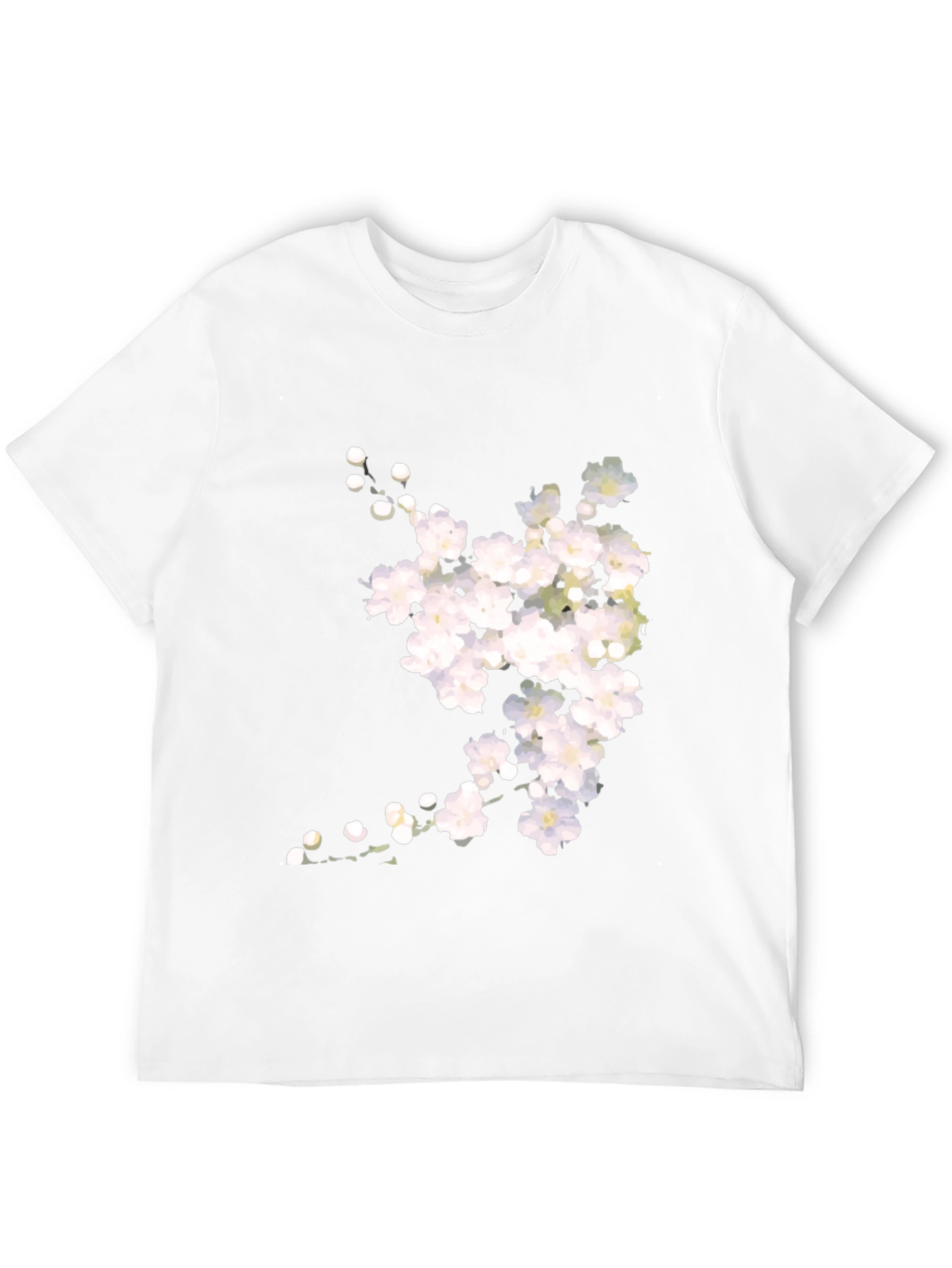 Floral Print Black Crew Neck T-Shirt