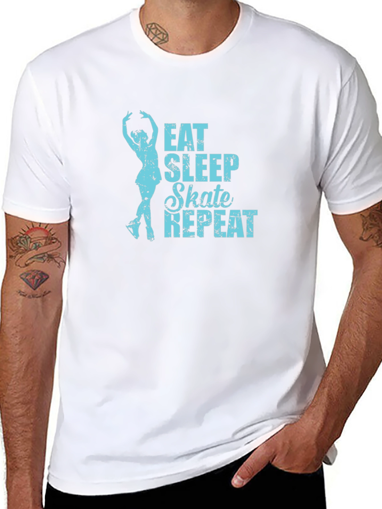 Eat Sleep Skate Repeat Black T-Shirt