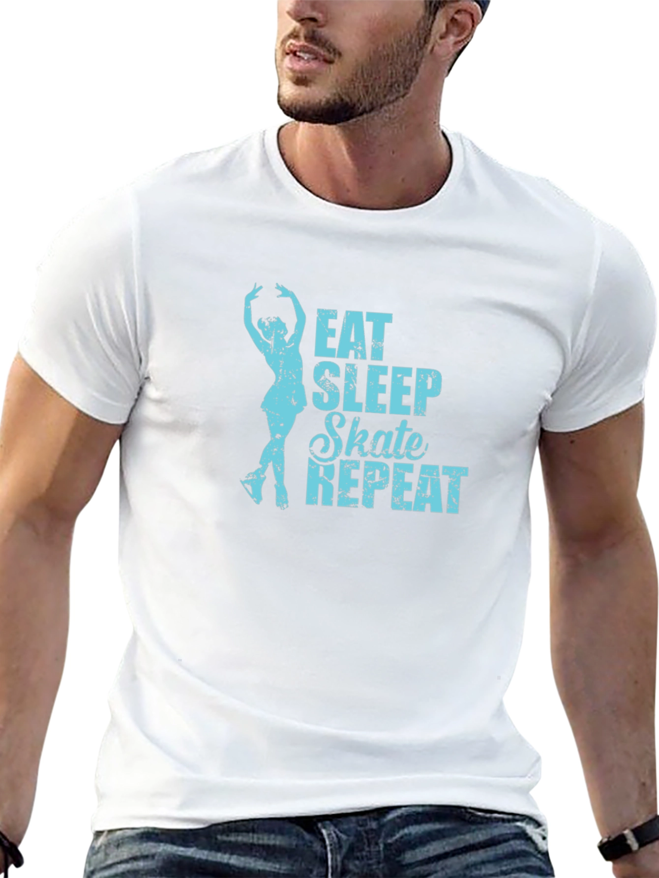 Eat Sleep Skate Repeat Black T-Shirt