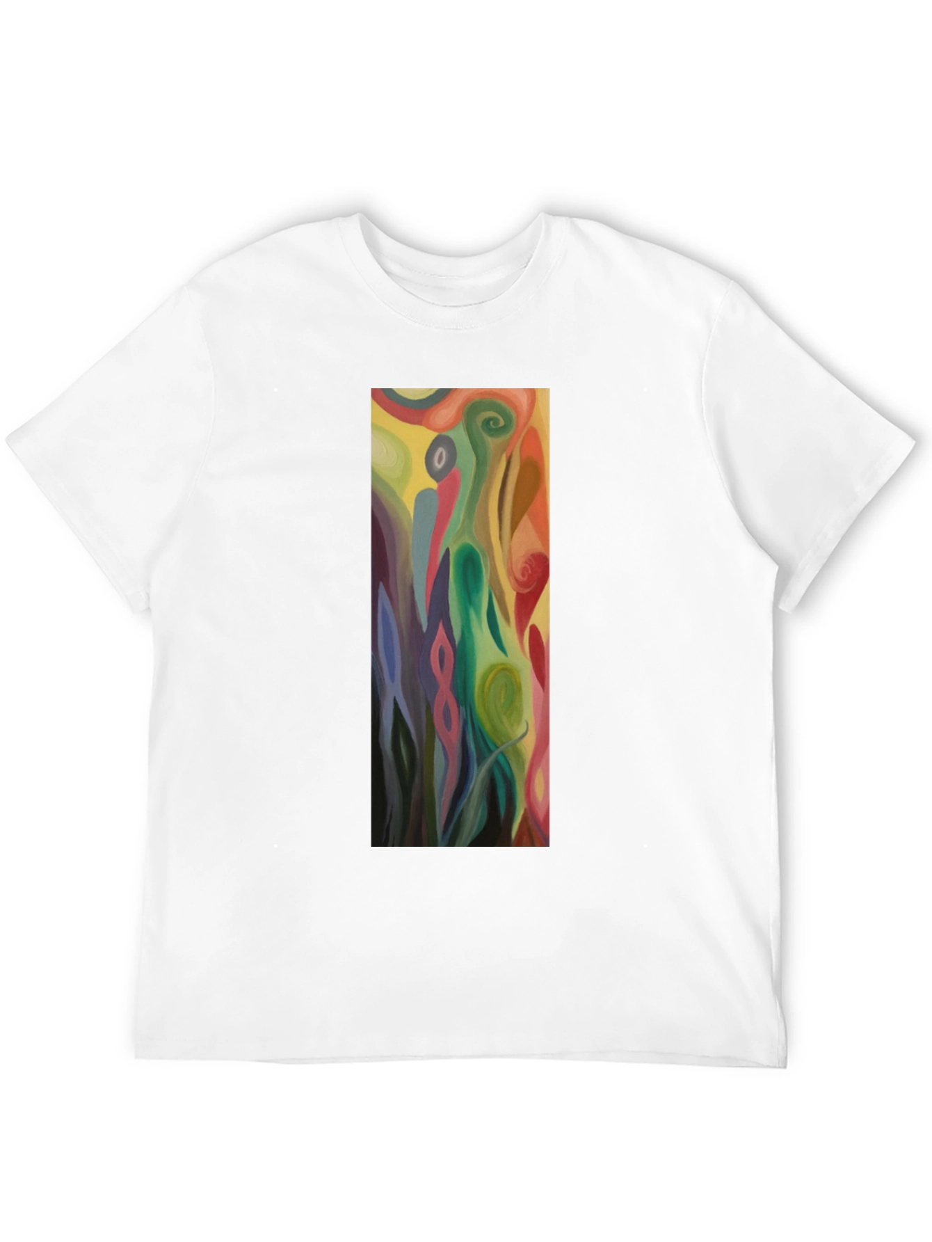 Abstract Art Graphic Black Tee - Mens Casual Style