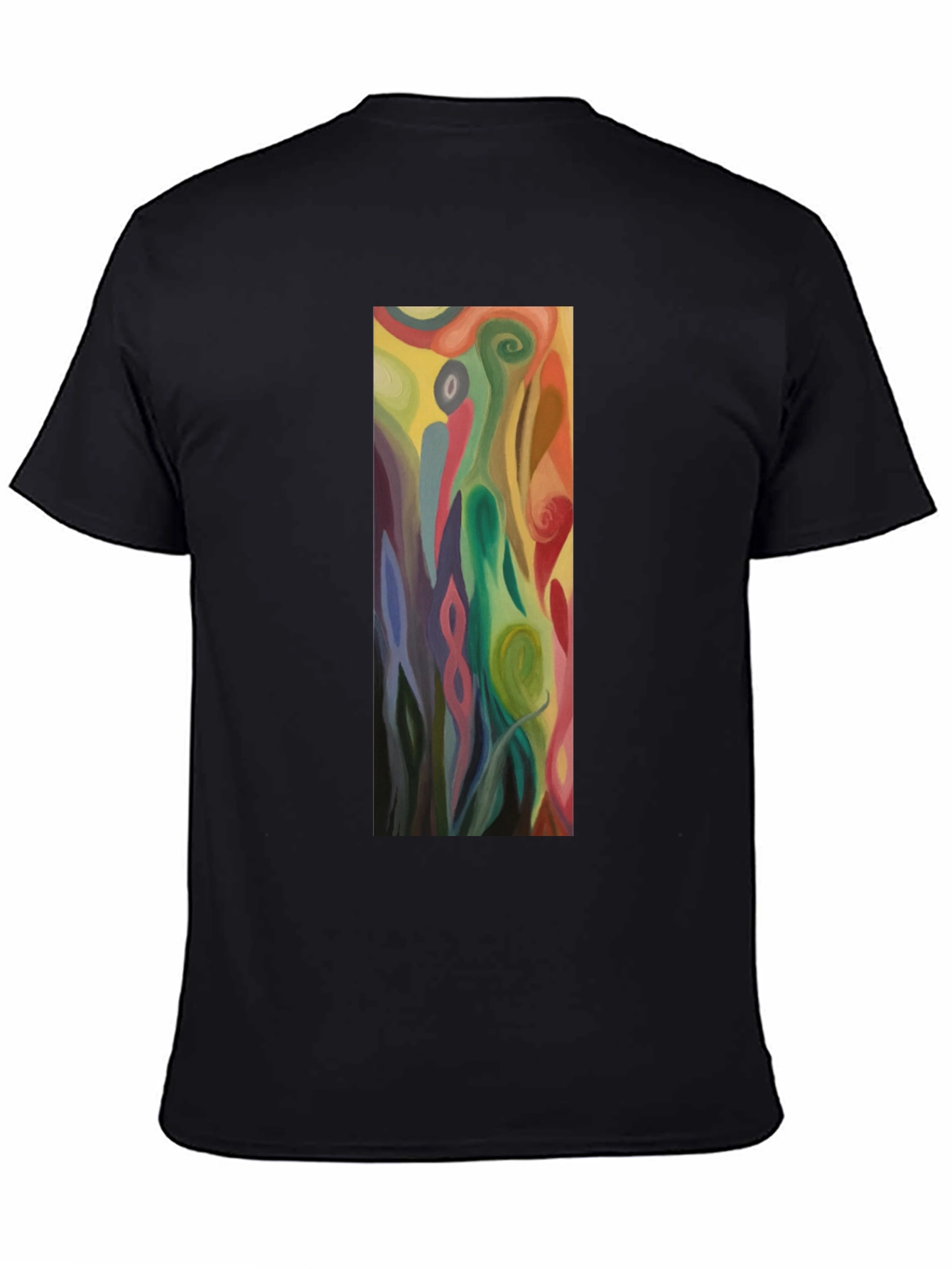 Abstract Art Graphic Black Tee - Mens Casual Style