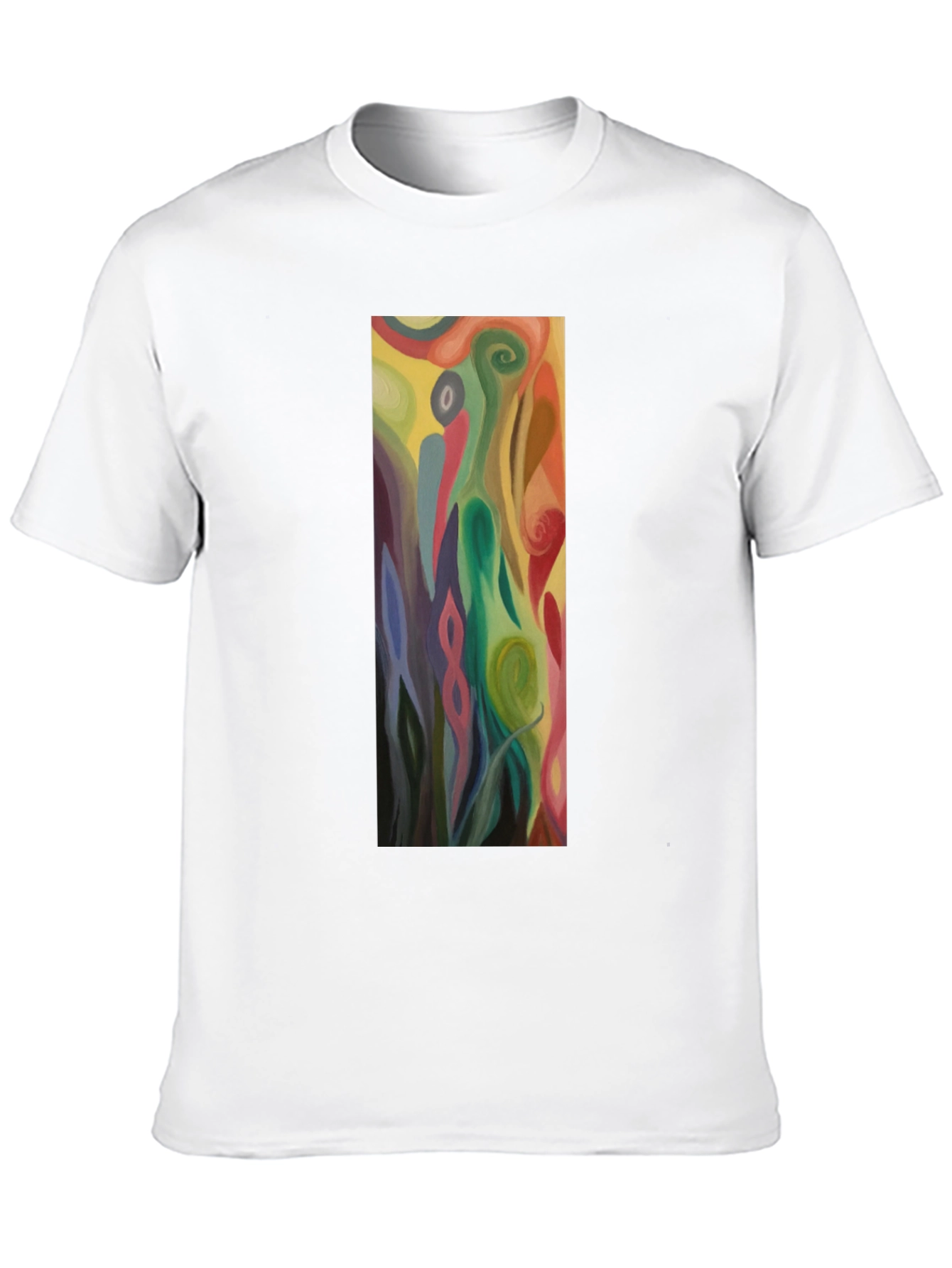 Abstract Art Graphic Black Tee - Mens Casual Style