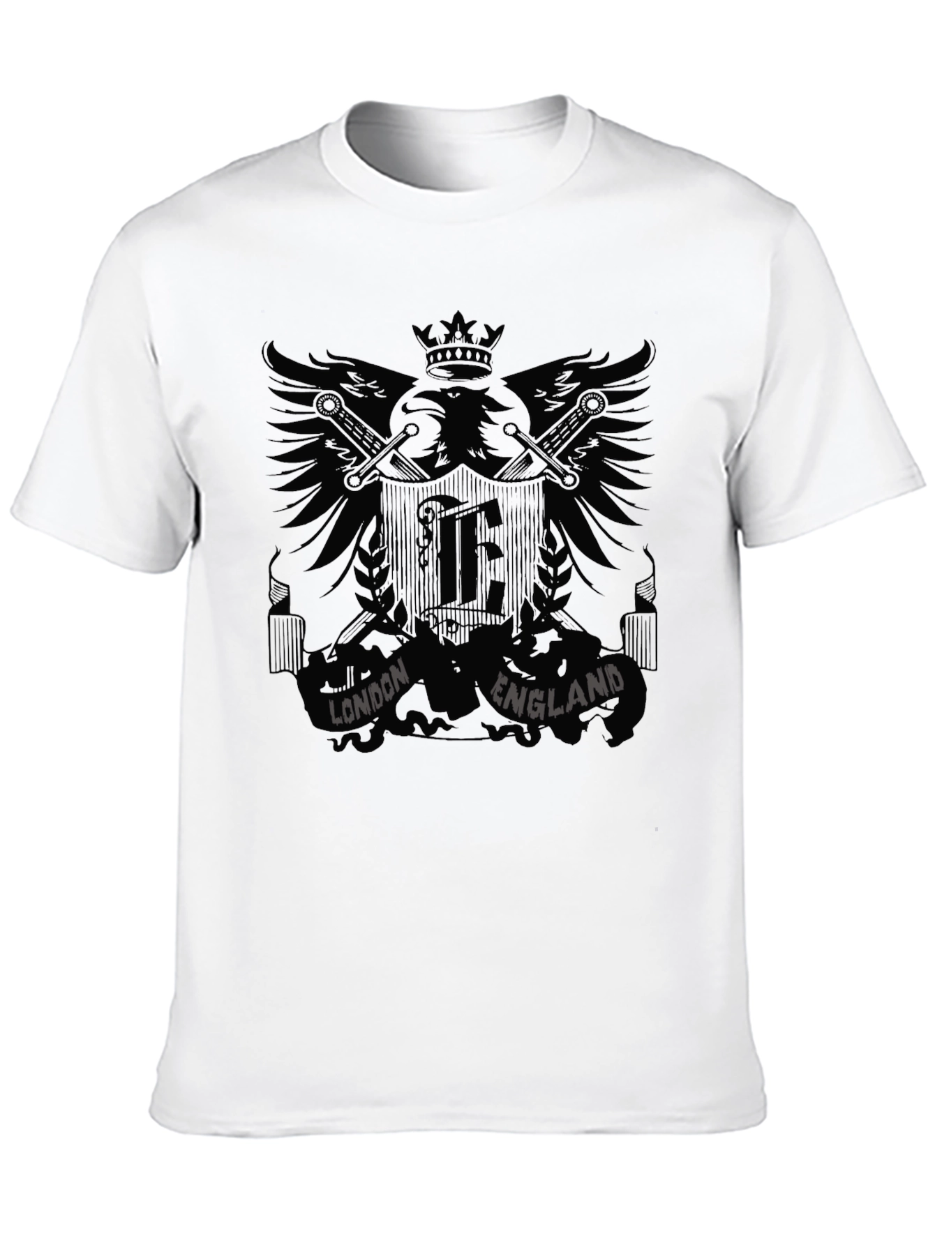 London England Eagle Crest Black T-Shirt