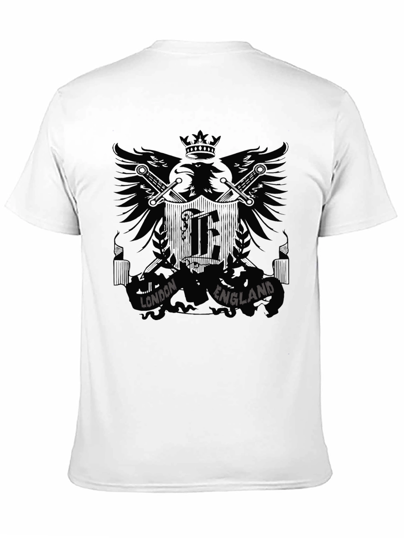 London England Eagle Crest Black T-Shirt