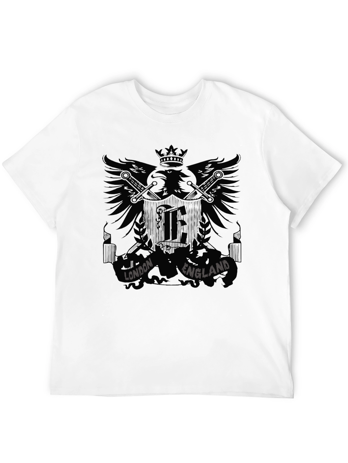 London England Eagle Crest Black T-Shirt
