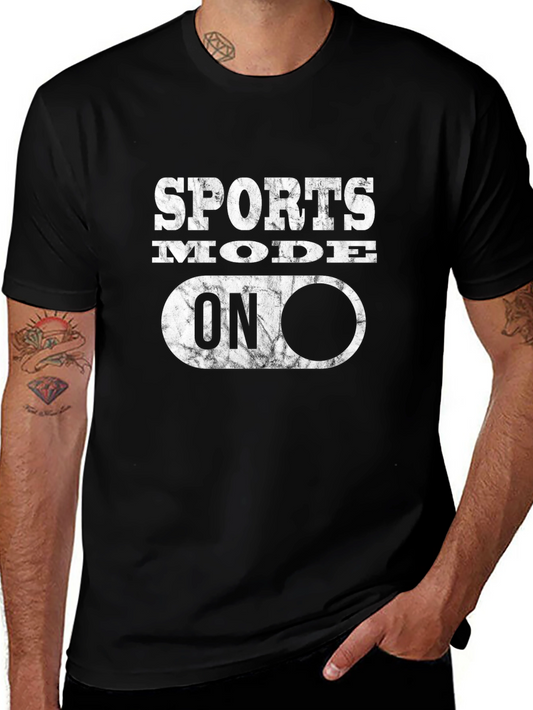 Sports Mode ON Black T-Shirt