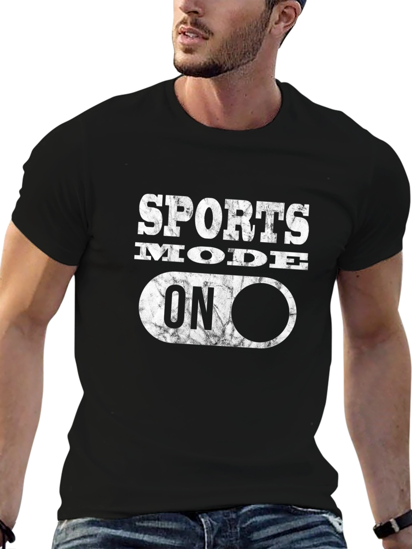 Sports Mode ON Black T-Shirt