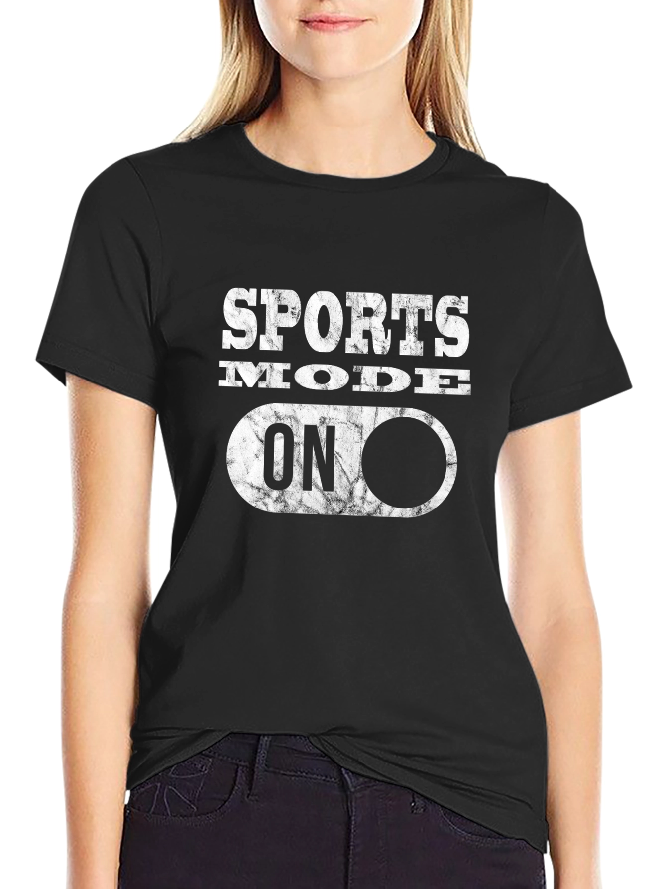 Sports Mode ON Black T-Shirt