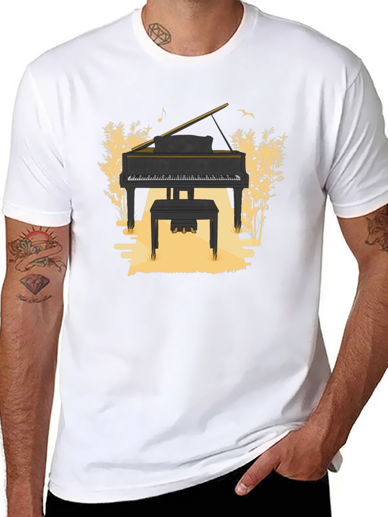 Grand Piano Graphic Tee - Musical Style