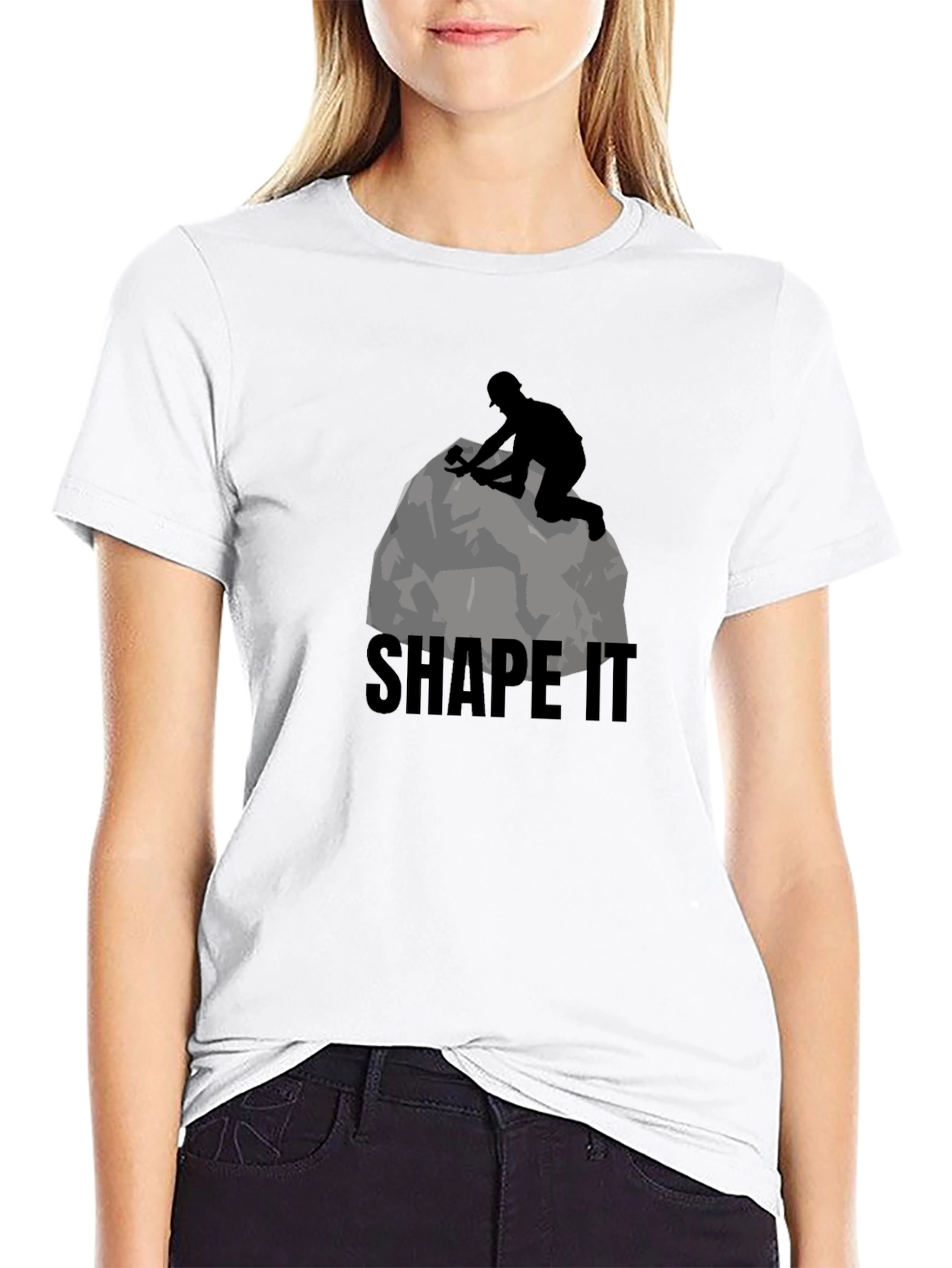 Shape It Mens Black Graphic T-Shirt