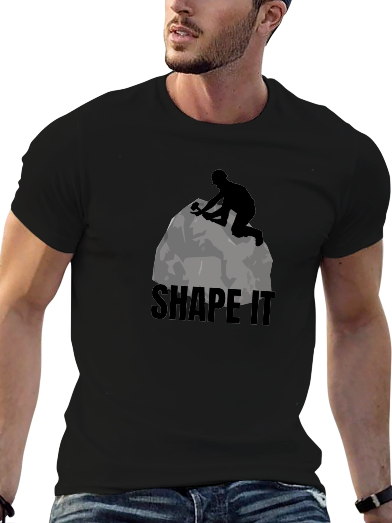 Shape It Mens Black Graphic T-Shirt