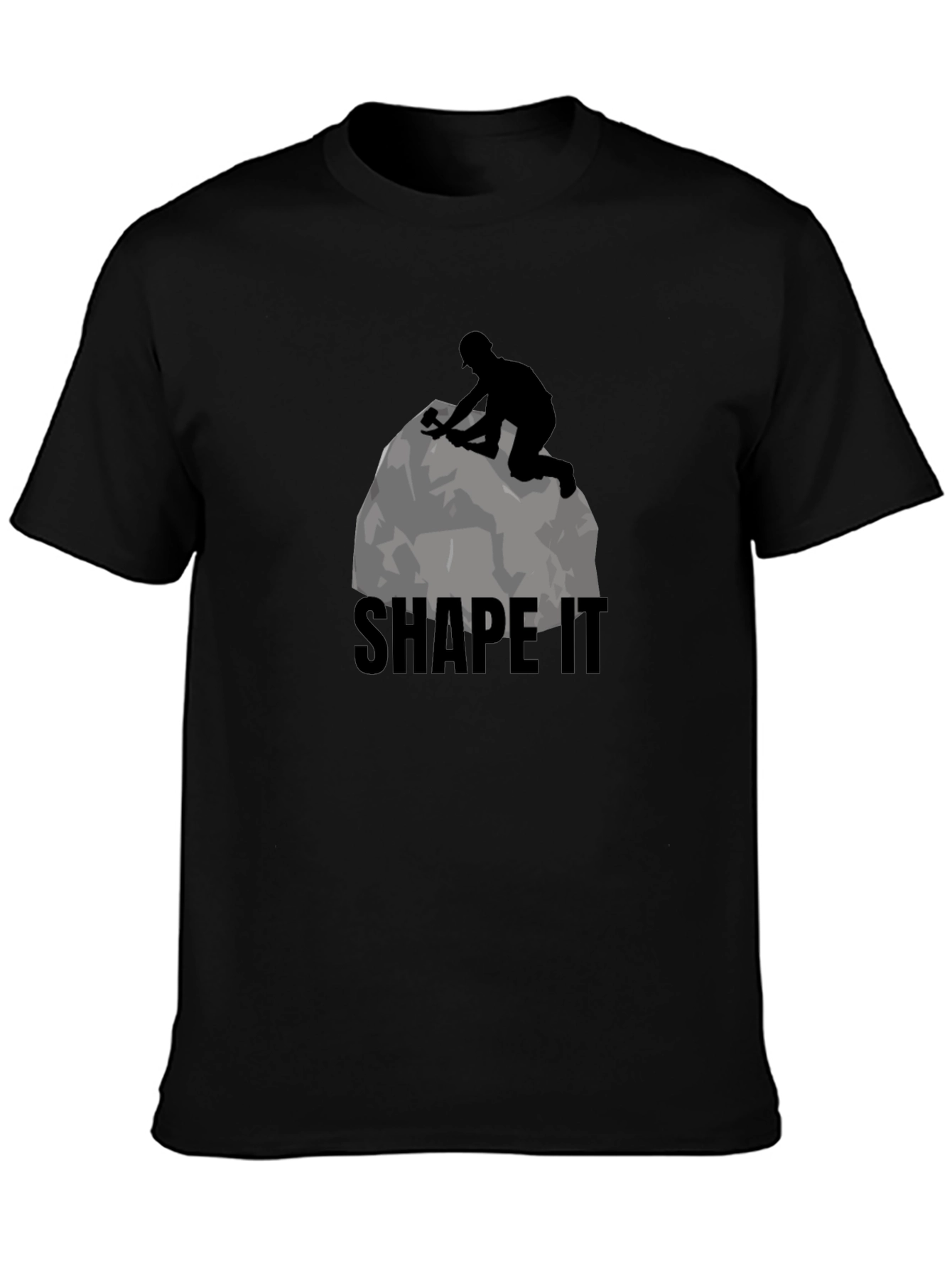 Shape It Mens Black Graphic T-Shirt