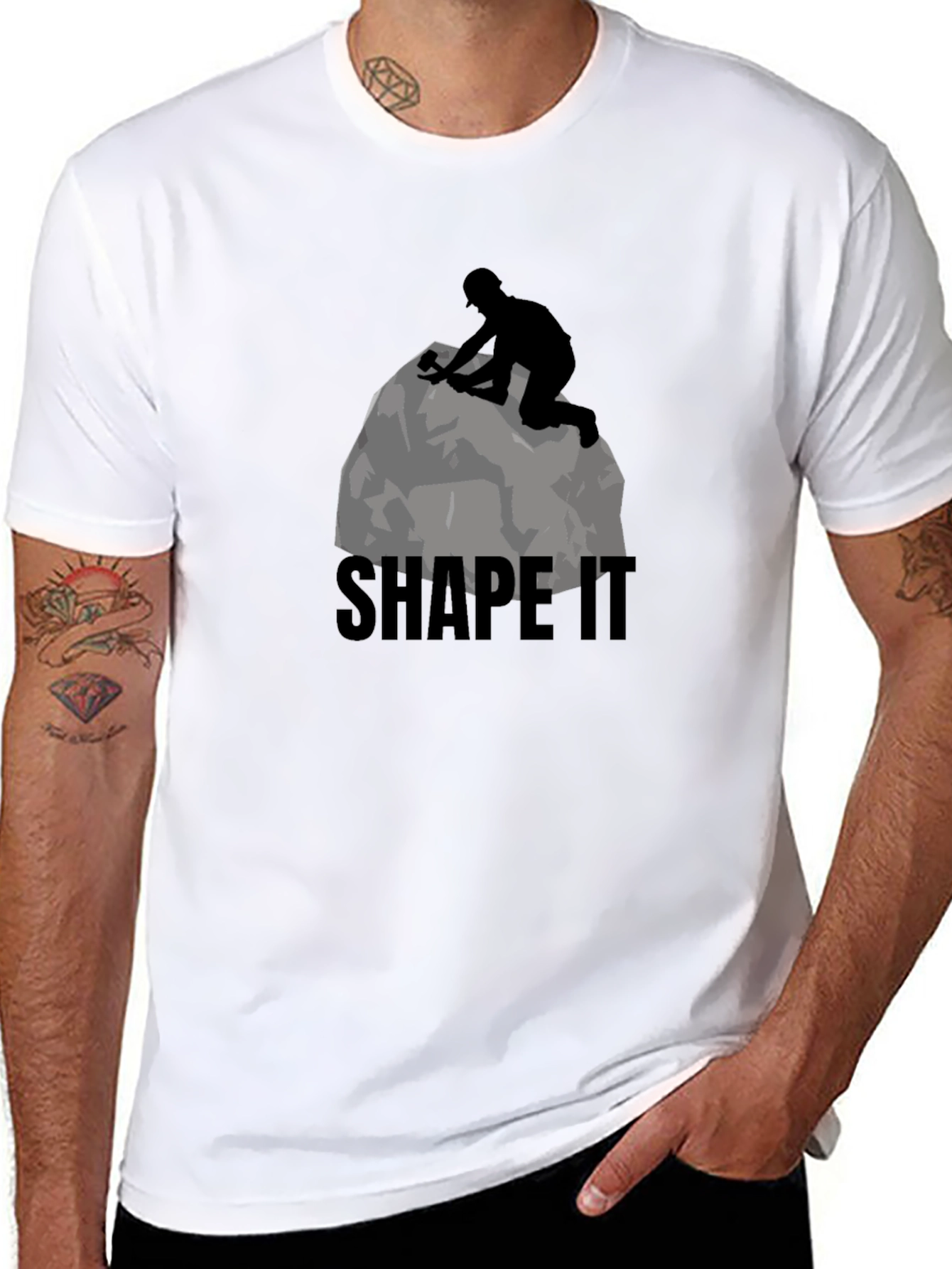 Shape It Mens Black Graphic T-Shirt