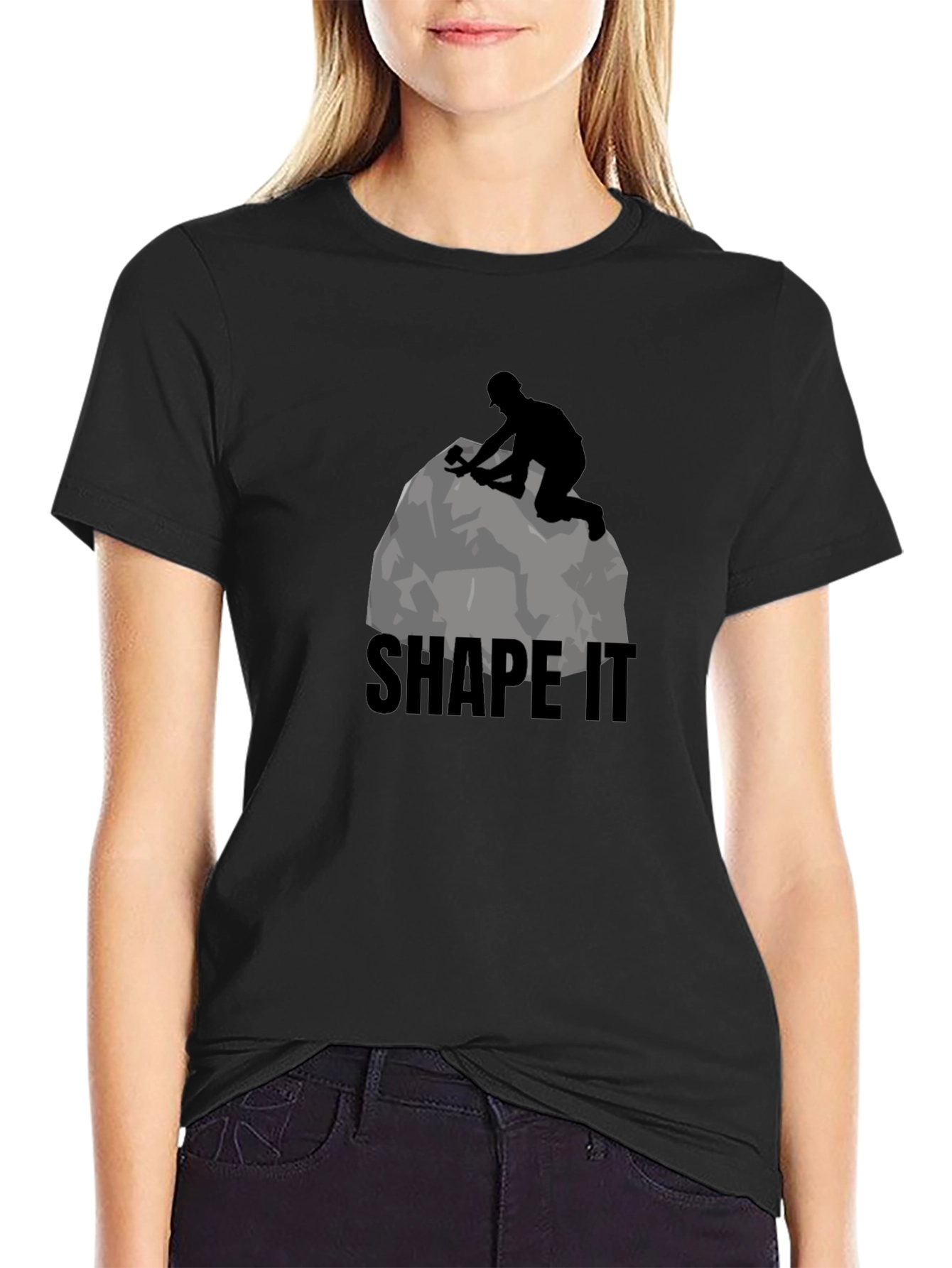 Shape It Mens Black Graphic T-Shirt