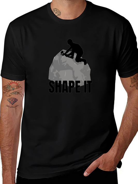Shape It Mens Black Graphic T-Shirt