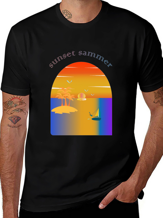 Sunset Summer Graphic Tee - Vacation Vibes T-Shirt