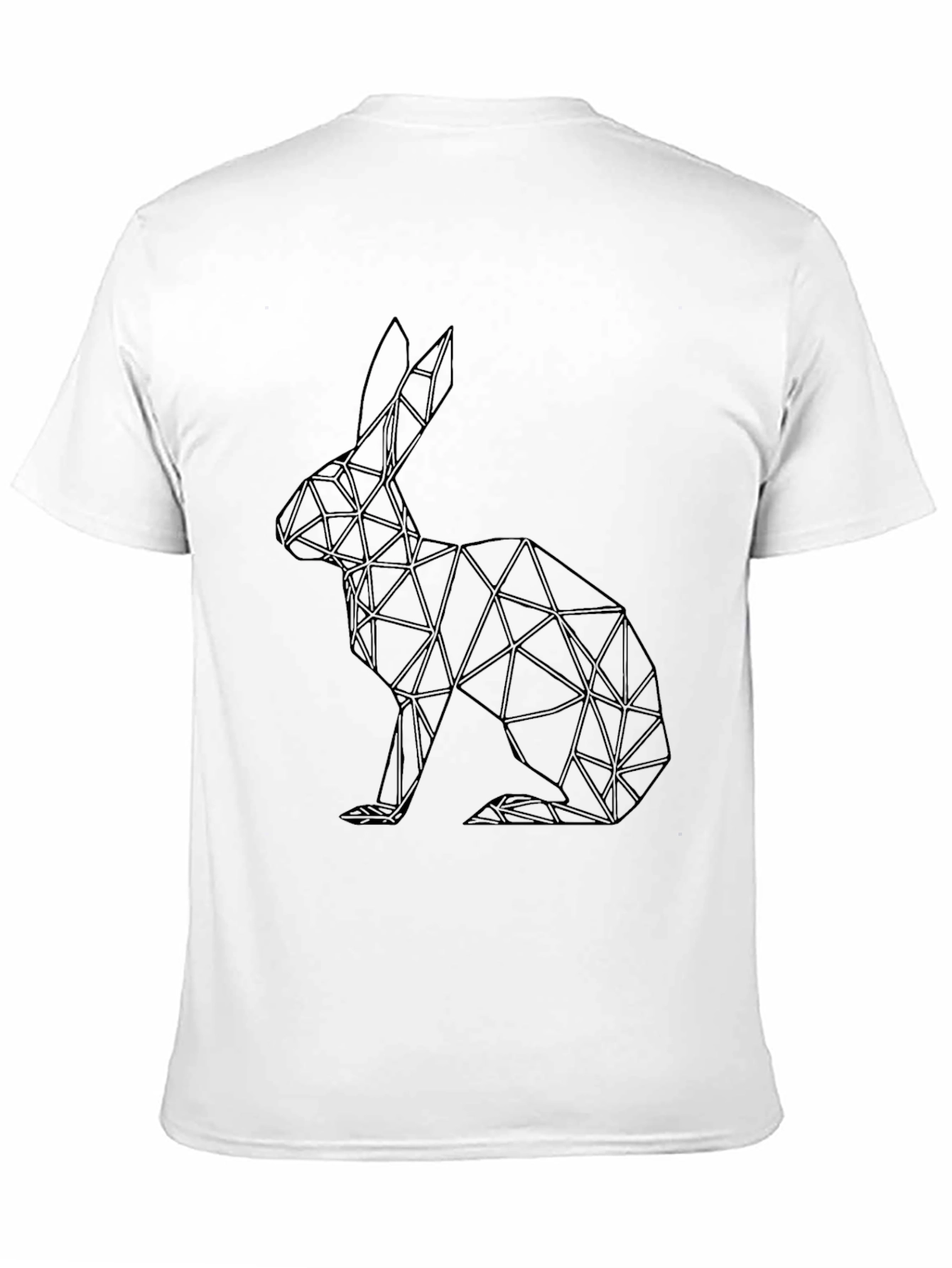 Geometric Rabbit Graphic Tee - Sleek Black Shirt