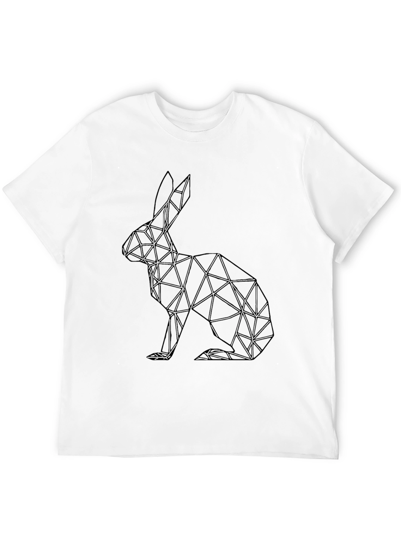 Geometric Rabbit Graphic Tee - Sleek Black Shirt