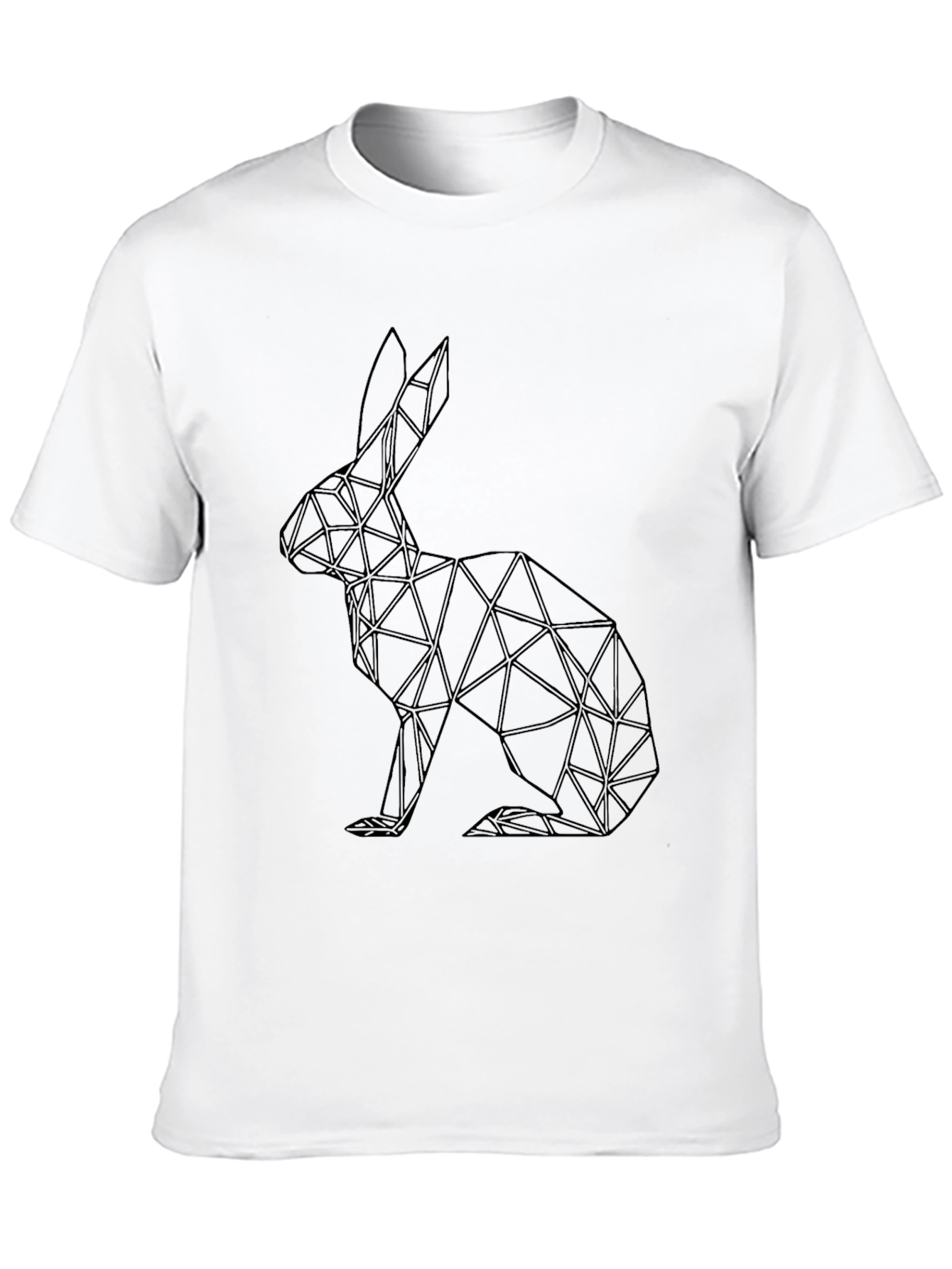 Geometric Rabbit Graphic Tee - Sleek Black Shirt