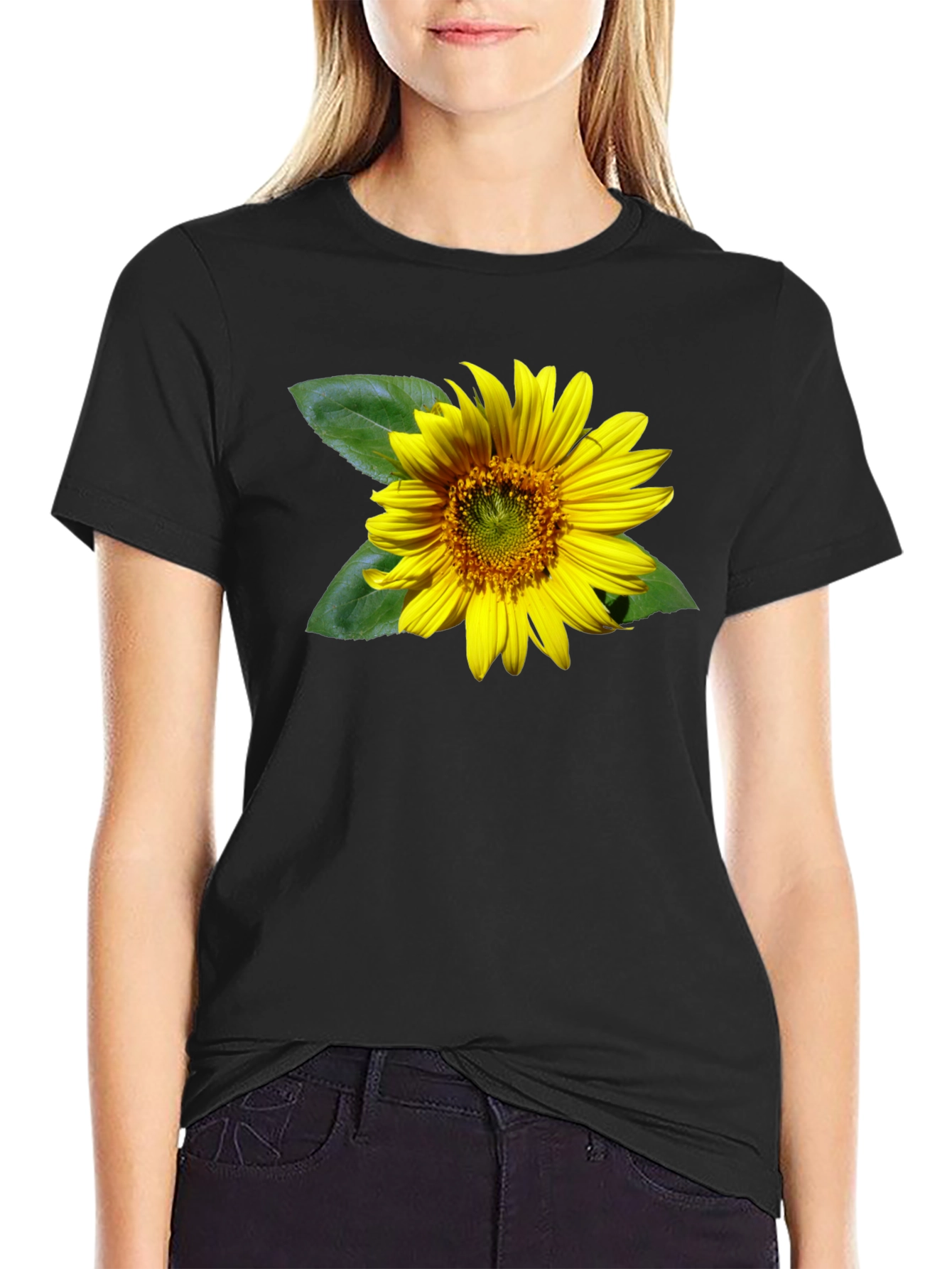 Sunflower Graphic Black T-Shirt