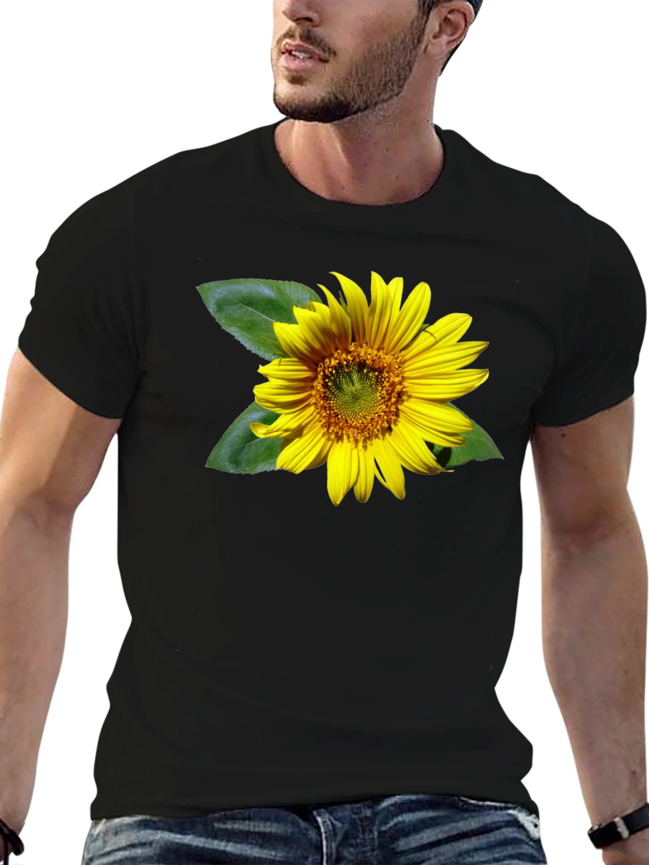 Sunflower Graphic Black T-Shirt