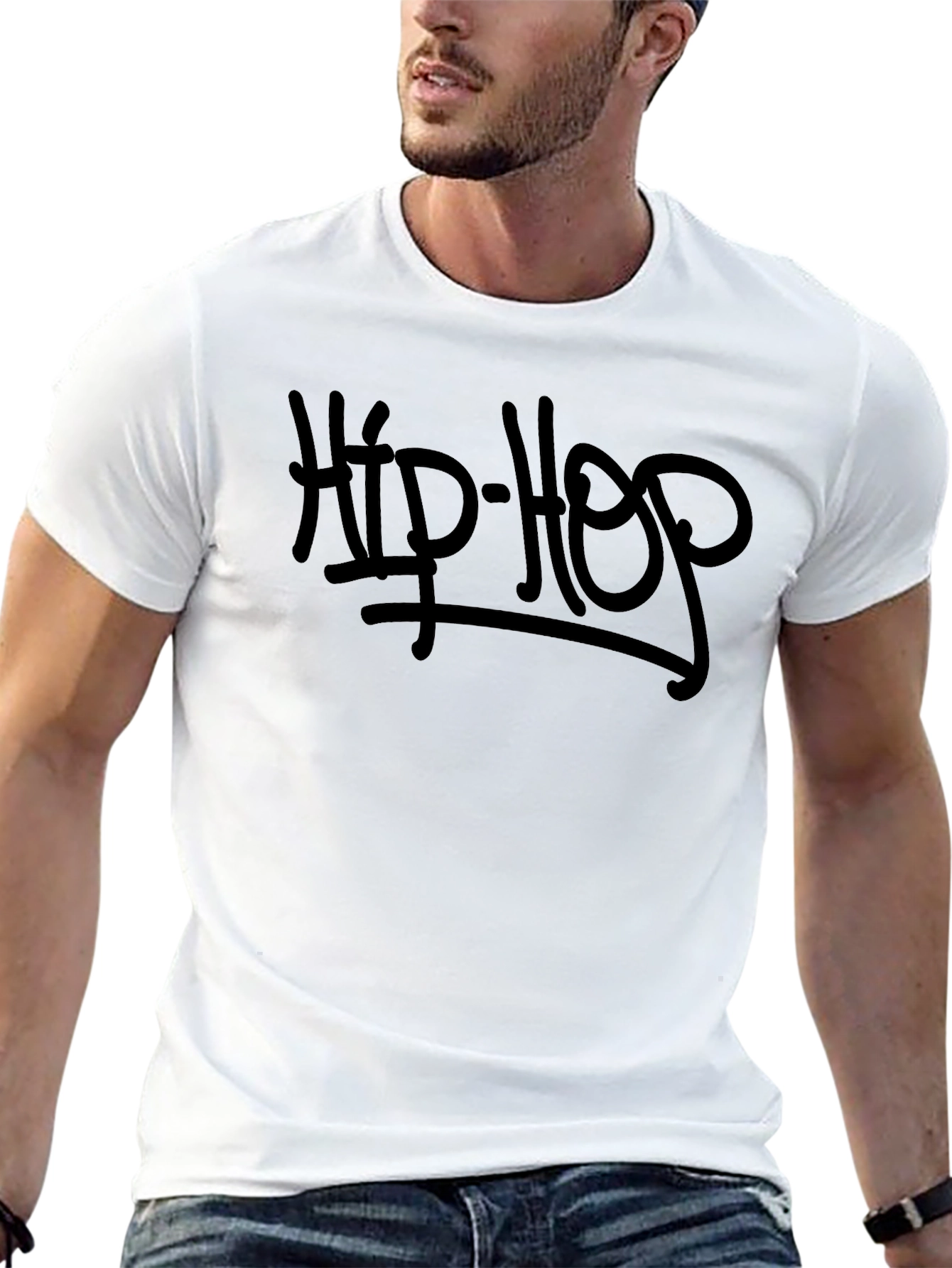 Hip-Hop Graphic Print T-Shirt