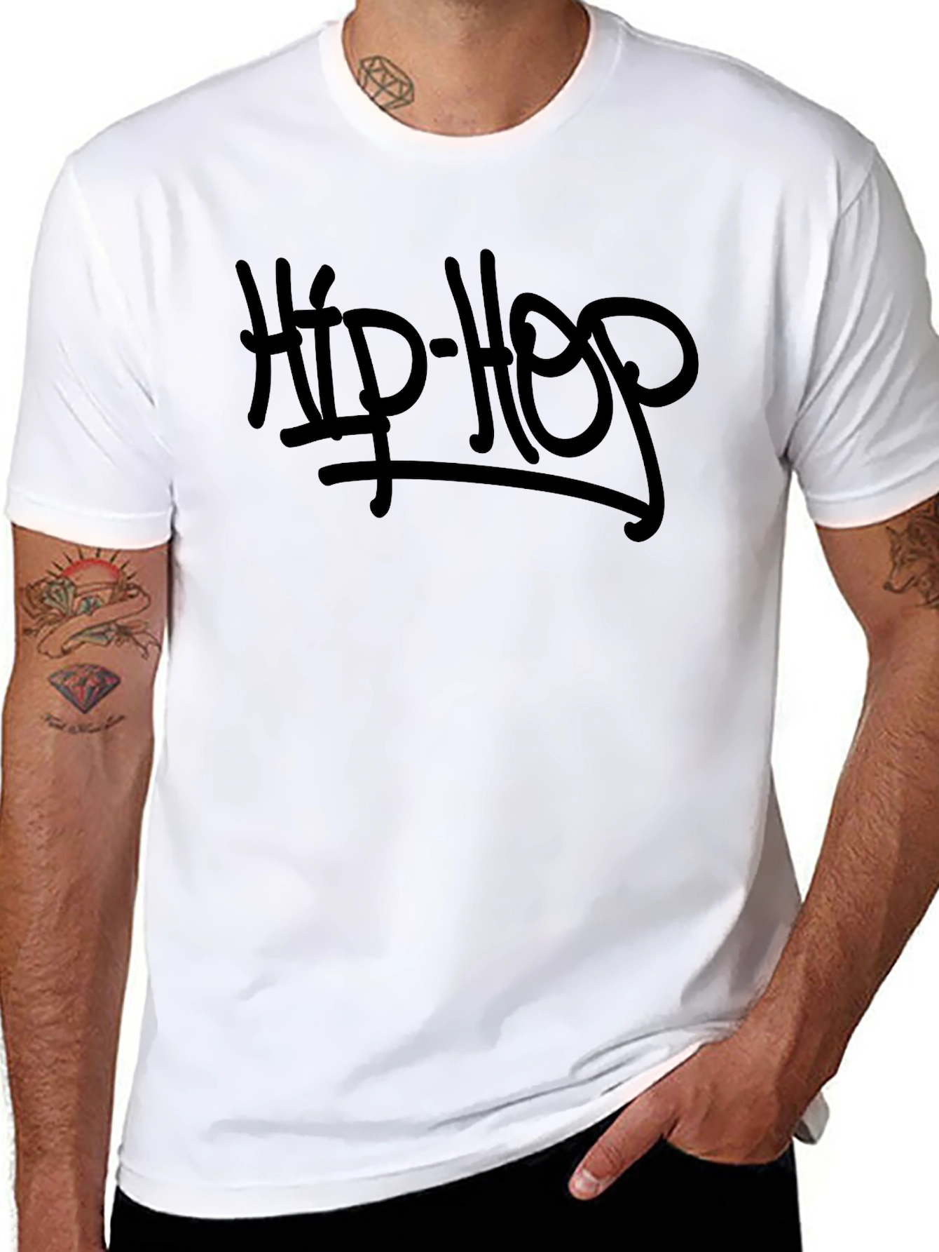 Hip-Hop Graphic Print T-Shirt