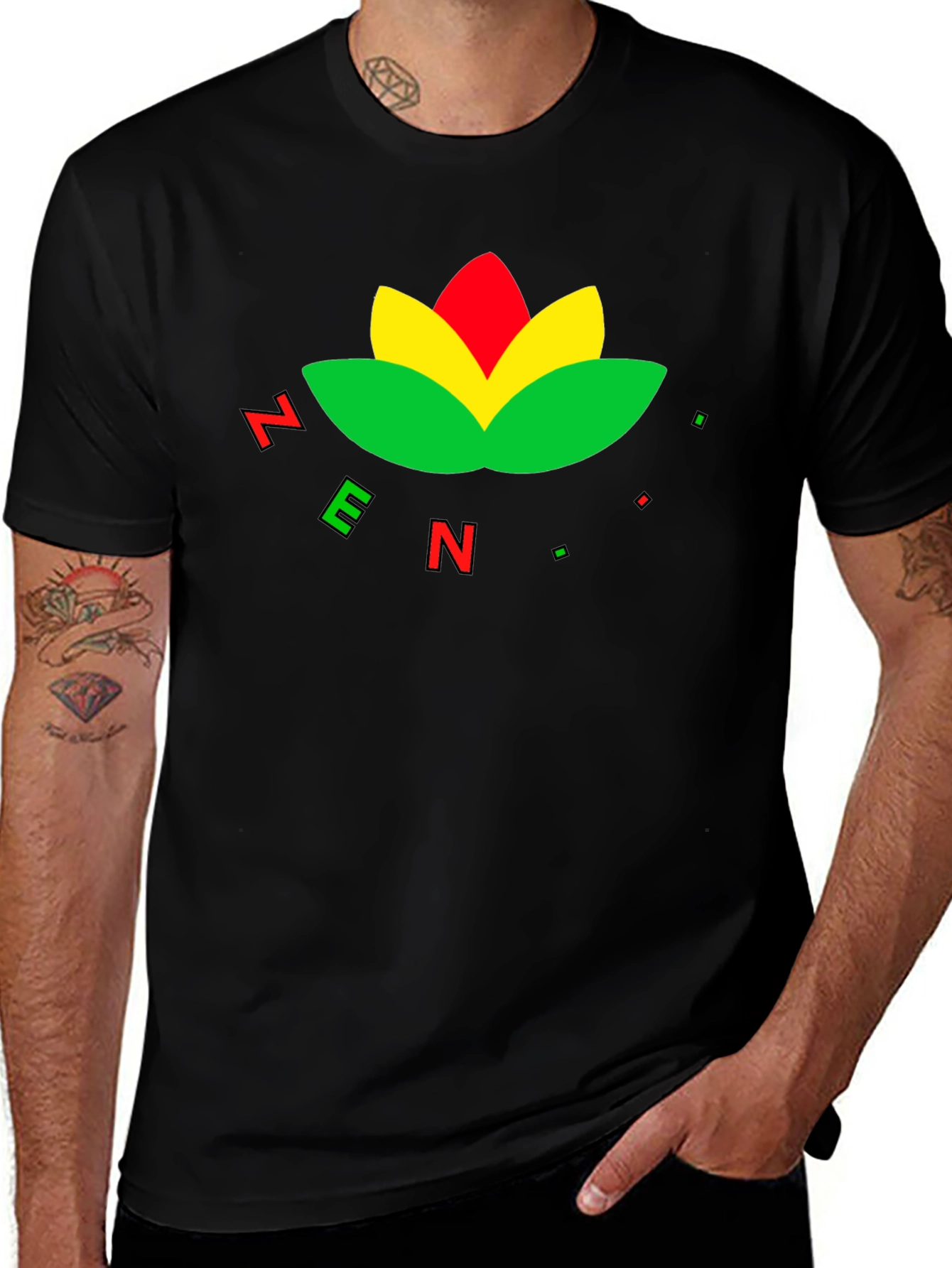 Zen Lotus T-Shirt - Black Cotton Blend