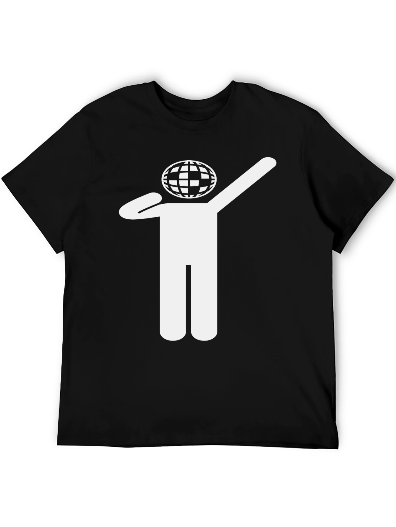 Dabbing Globe Graphic T-Shirt - Black