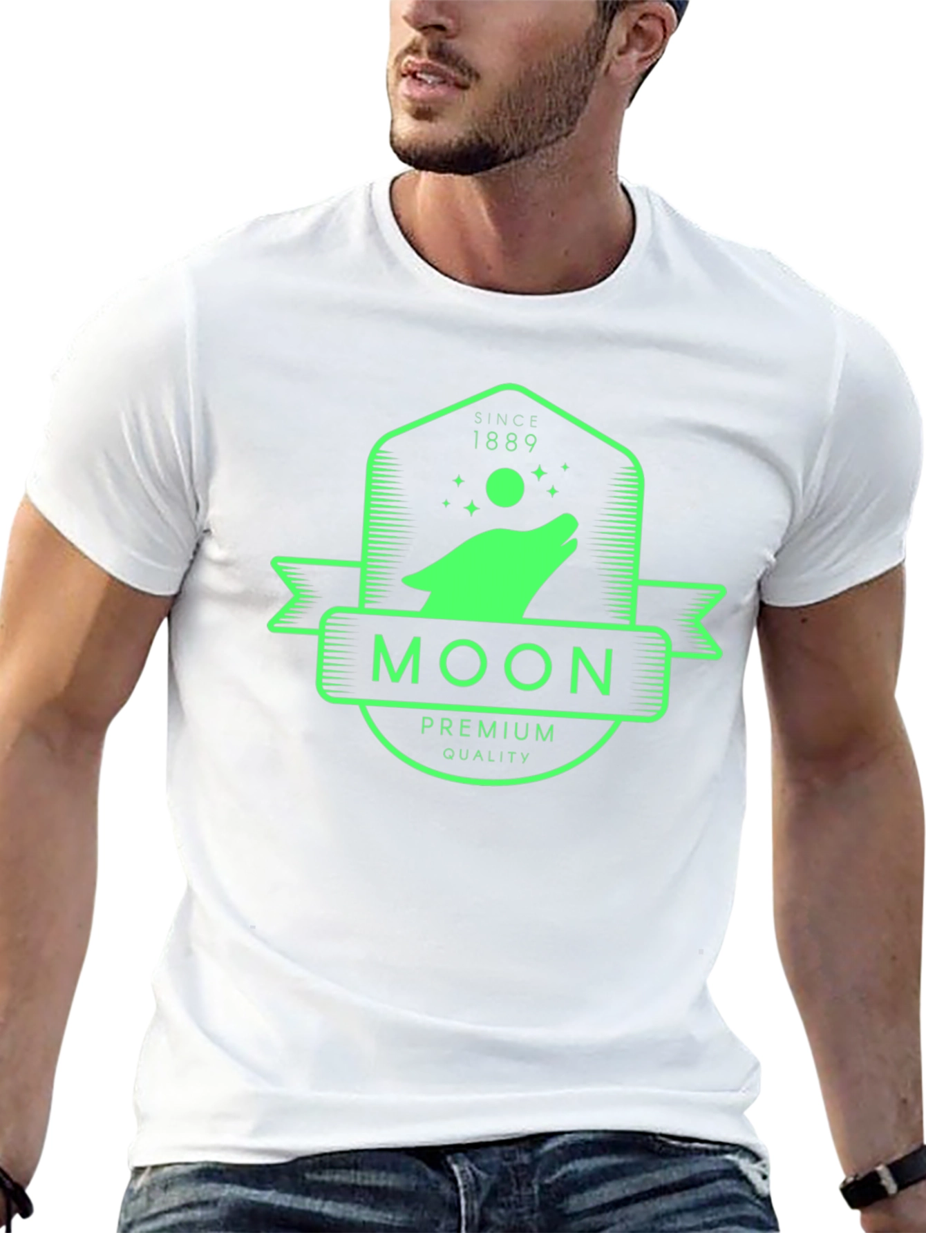 Moon Wolf Premium Quality Black T-Shirt