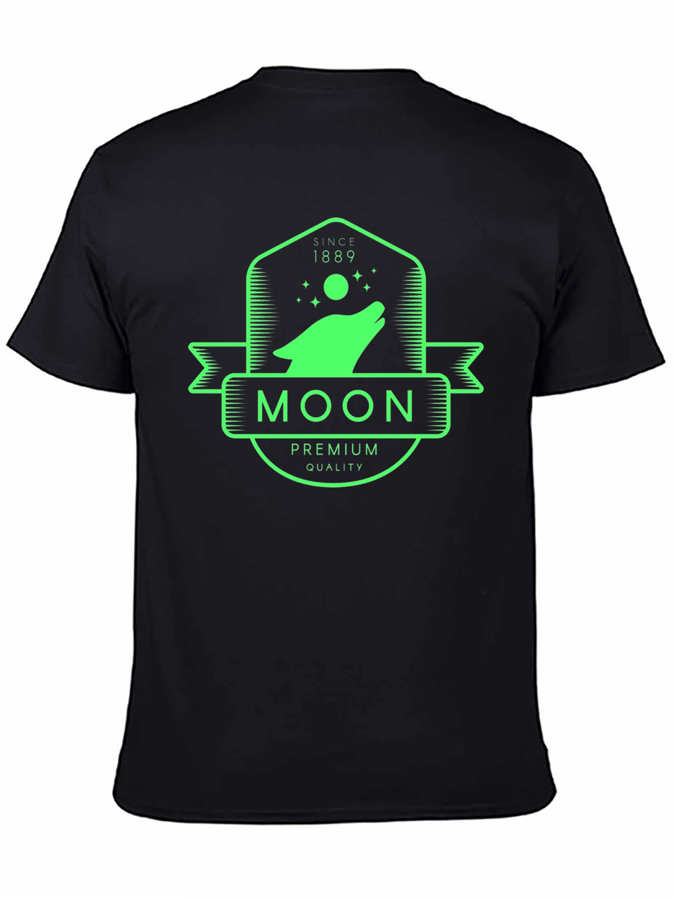 Moon Wolf Premium Quality Black T-Shirt
