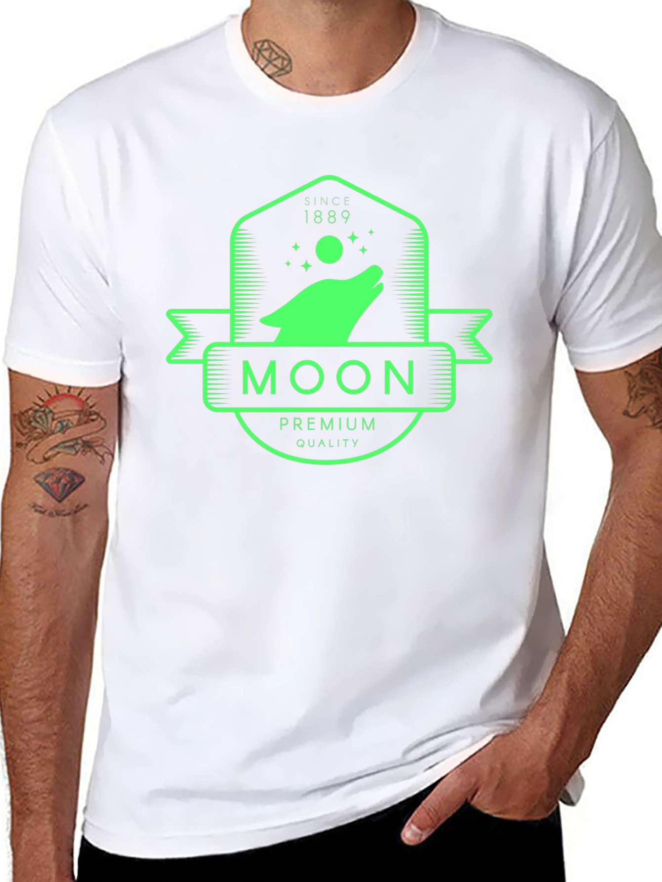 Moon Wolf Premium Quality Black T-Shirt