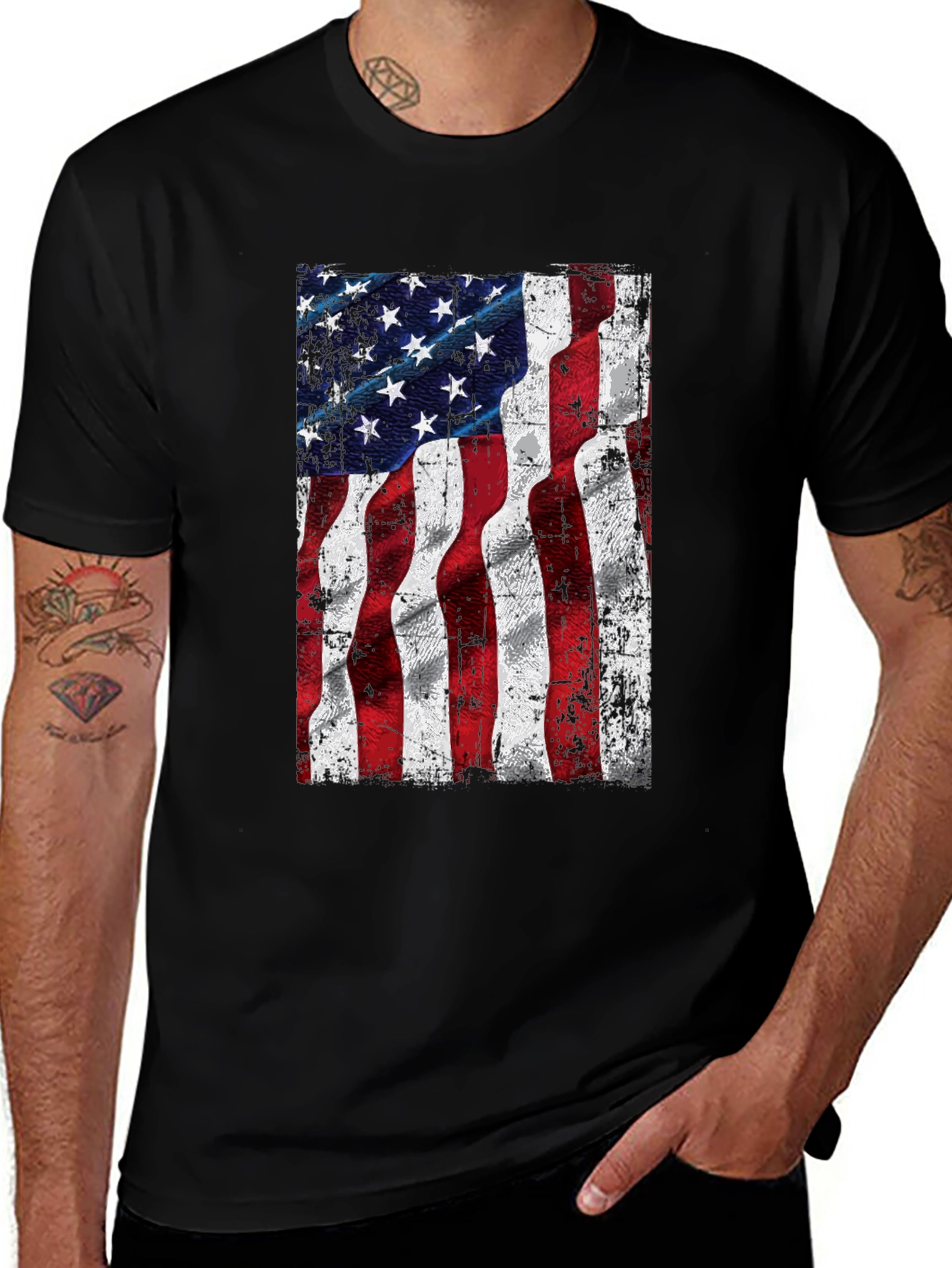 USA Flag Graphic T-Shirt - Patriotic Design
