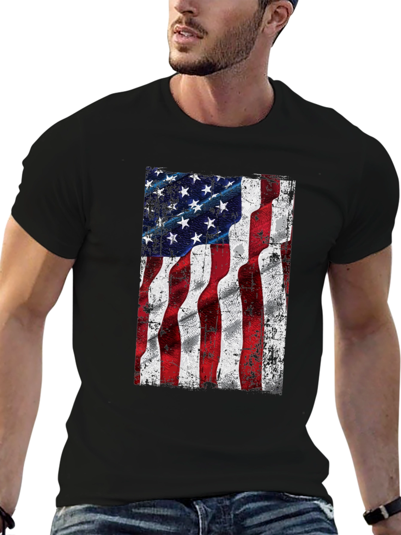 USA Flag Graphic T-Shirt - Patriotic Design