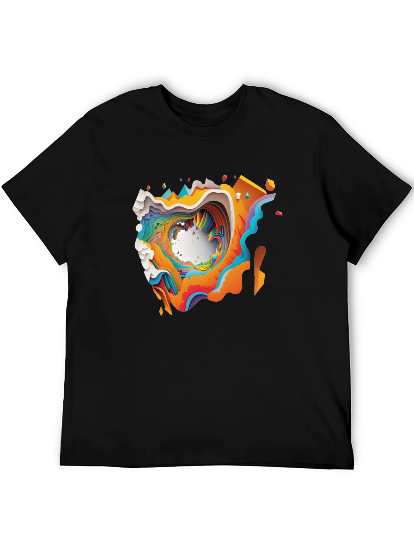Abstract Graphic Tee - Black Cotton Comfort