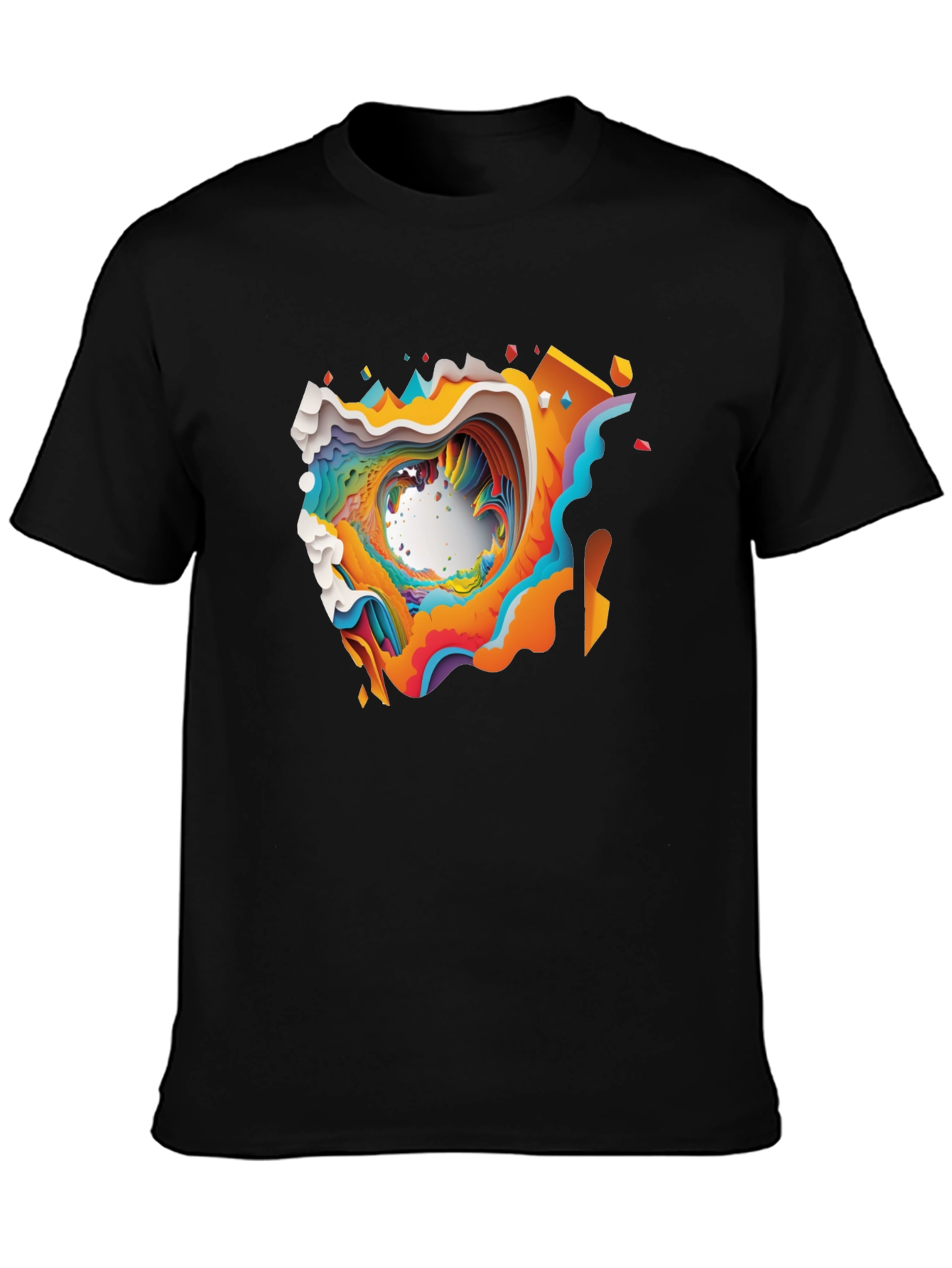 Abstract Graphic Tee - Black Cotton Comfort