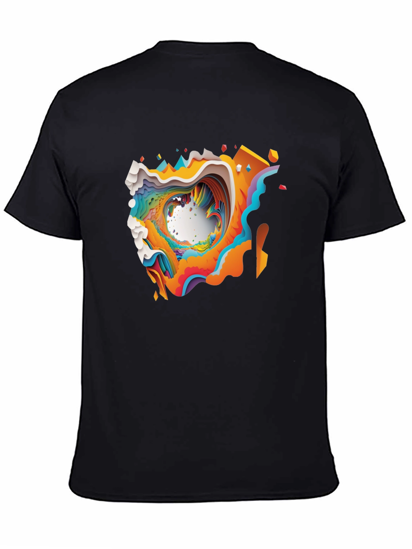 Abstract Graphic Tee - Black Cotton Comfort