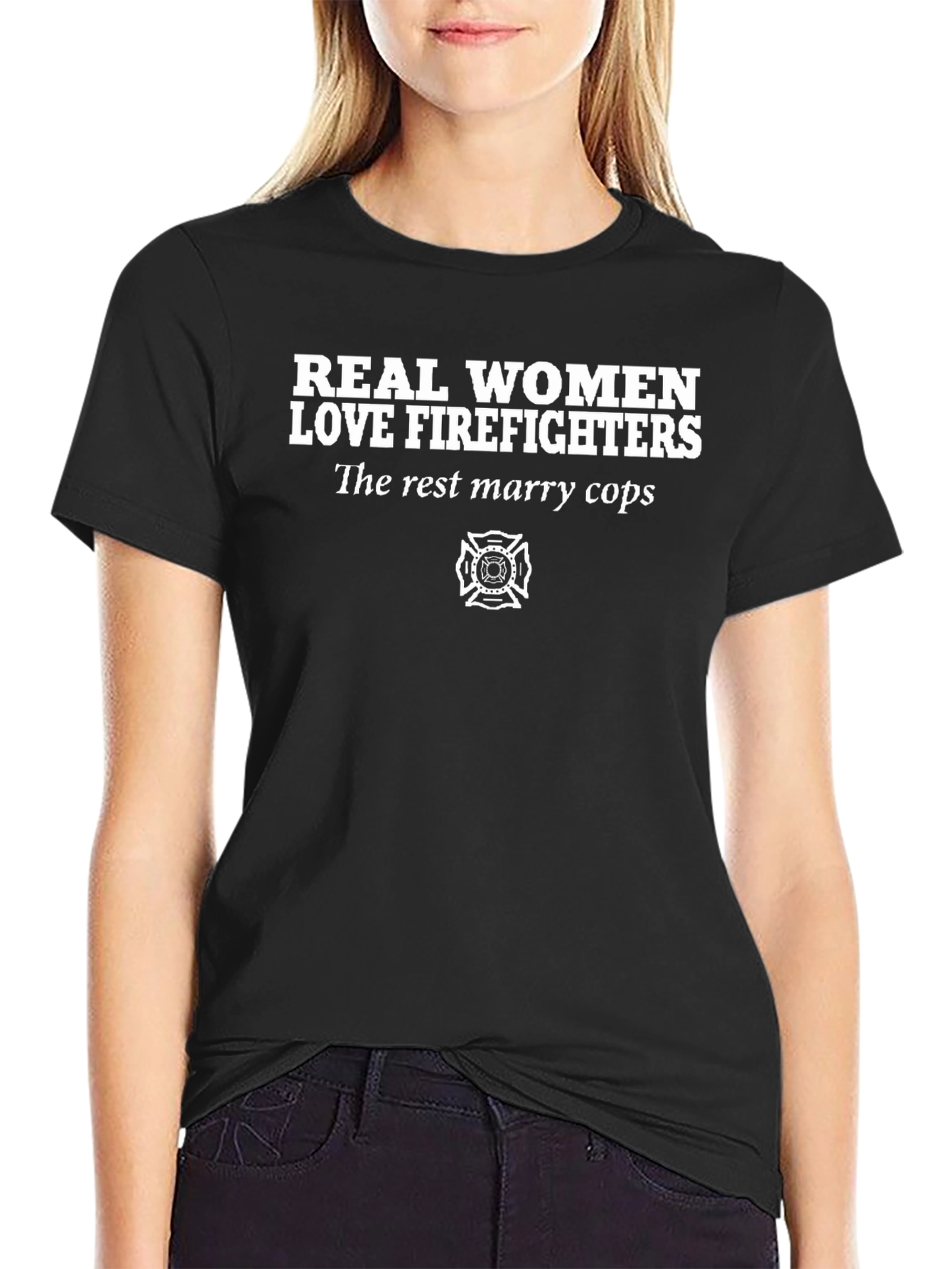 Firefighter Love Graphic Tee - Black T-Shirt