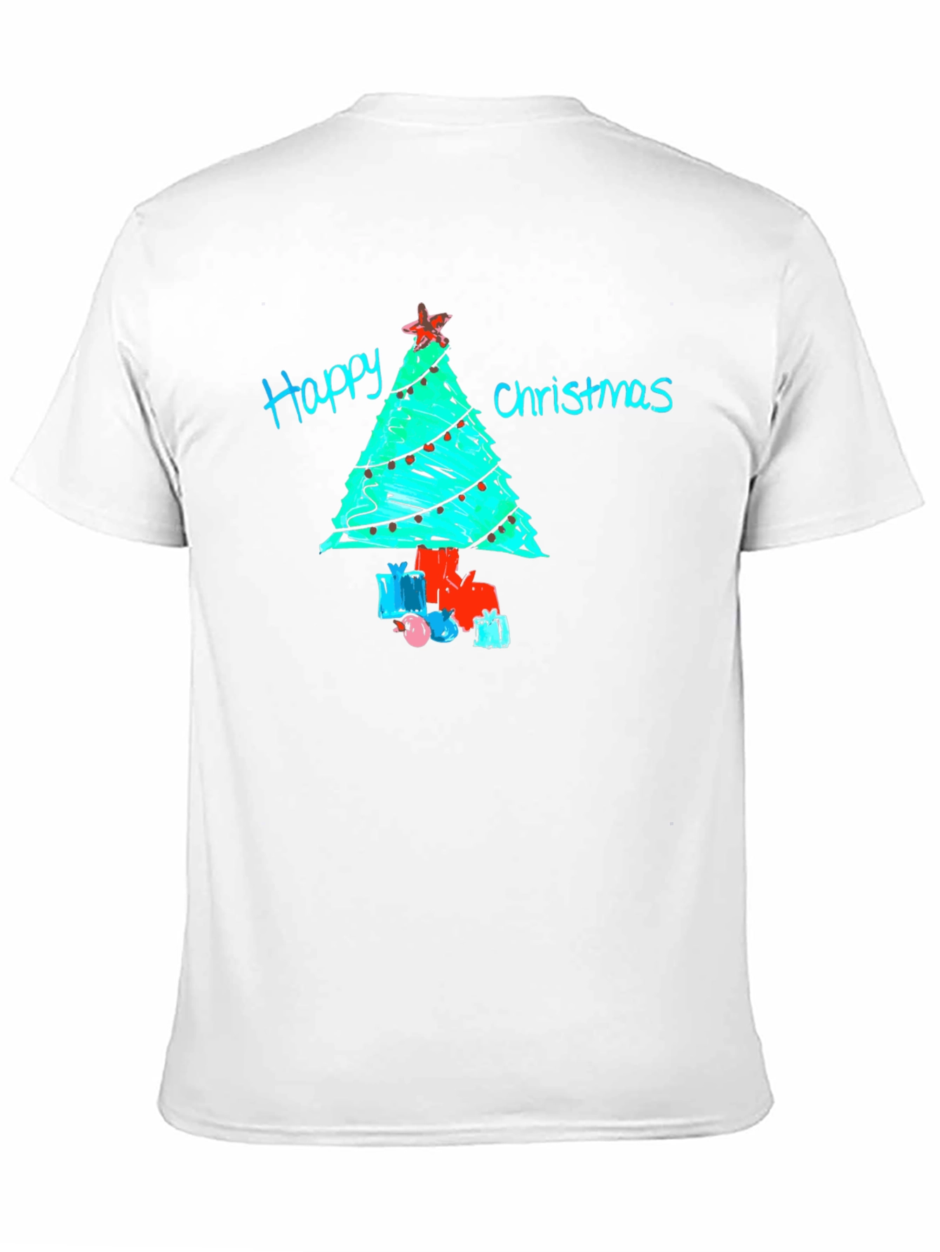 Festive Happy Christmas Tree Graphic T-Shirt