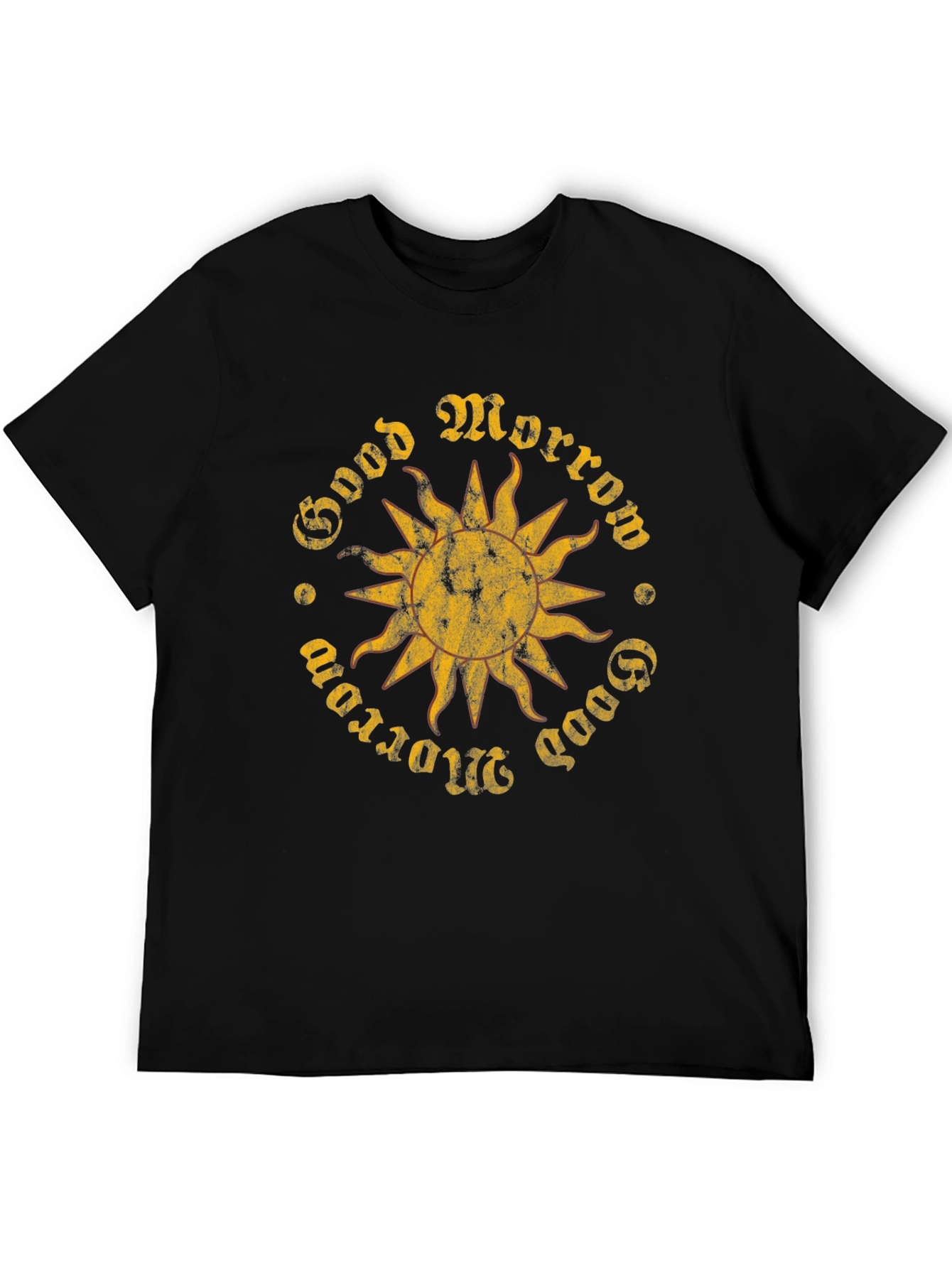 Good Morrow Sun Graphic Black T-Shirt