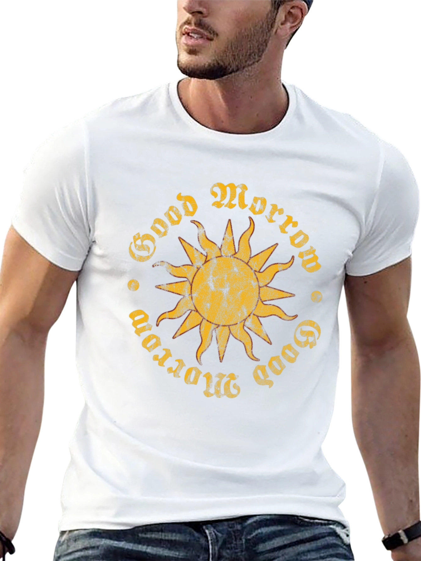 Good Morrow Sun Graphic Black T-Shirt