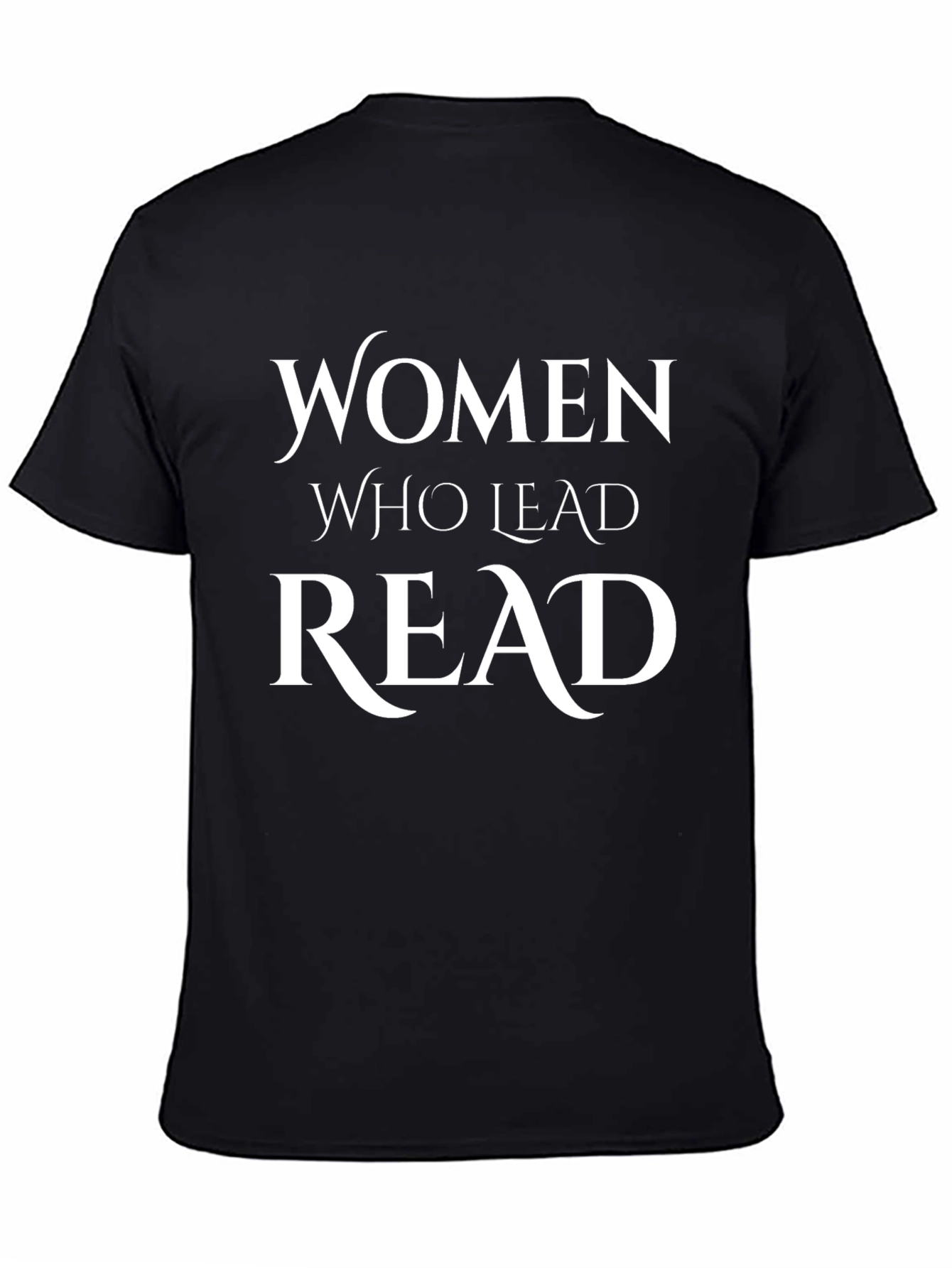 Women Who Lead Read T-Shirt Black Cotton Tee