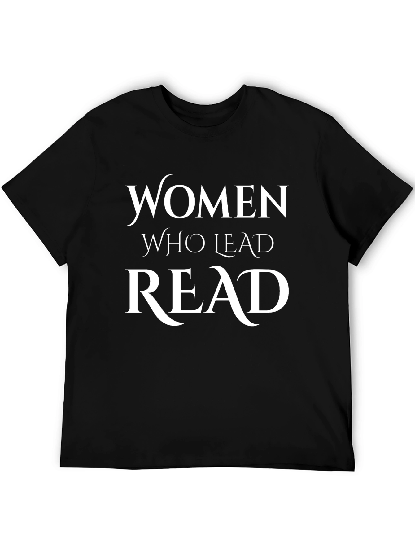 Women Who Lead Read T-Shirt Black Cotton Tee