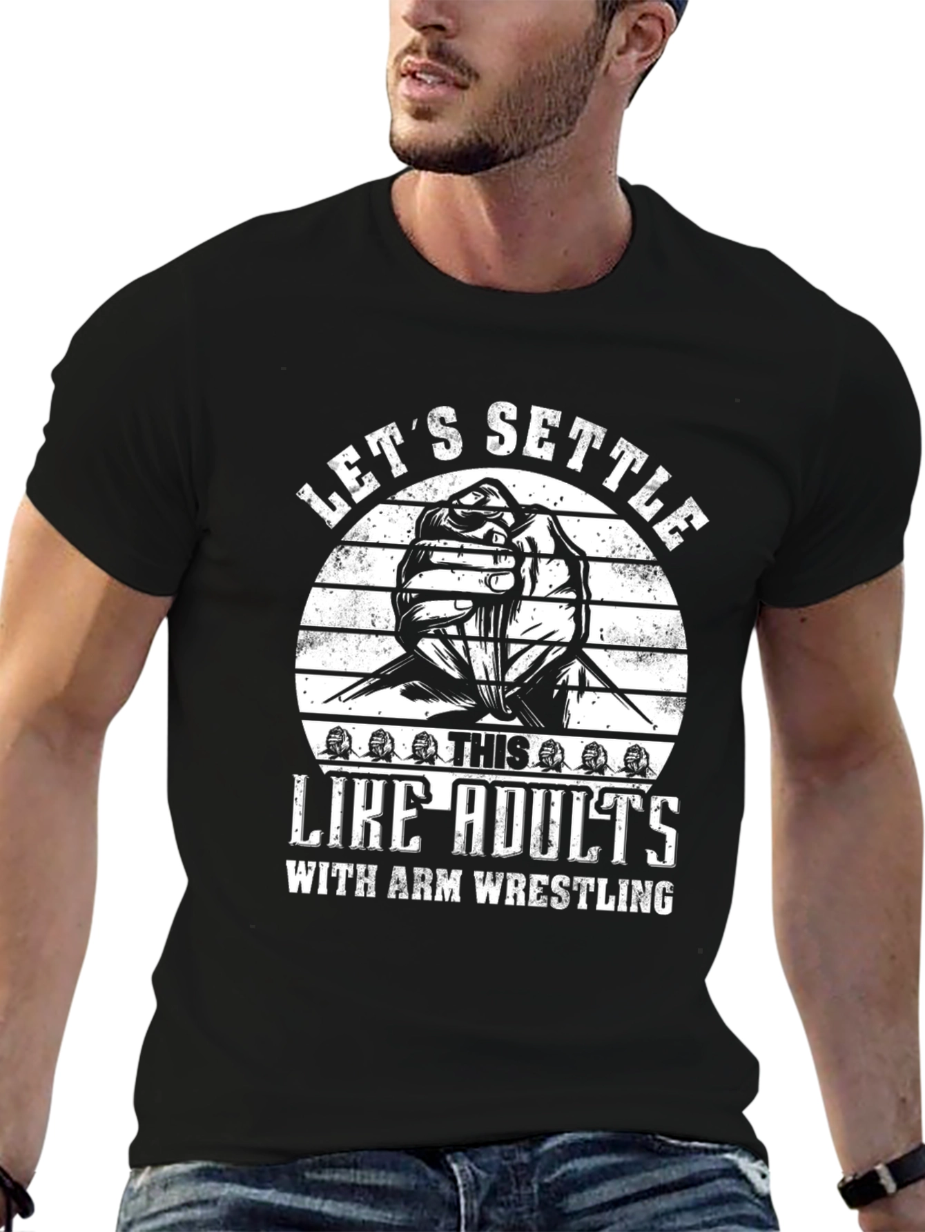 Lets Settle Arm Wrestling Adult T-Shirt