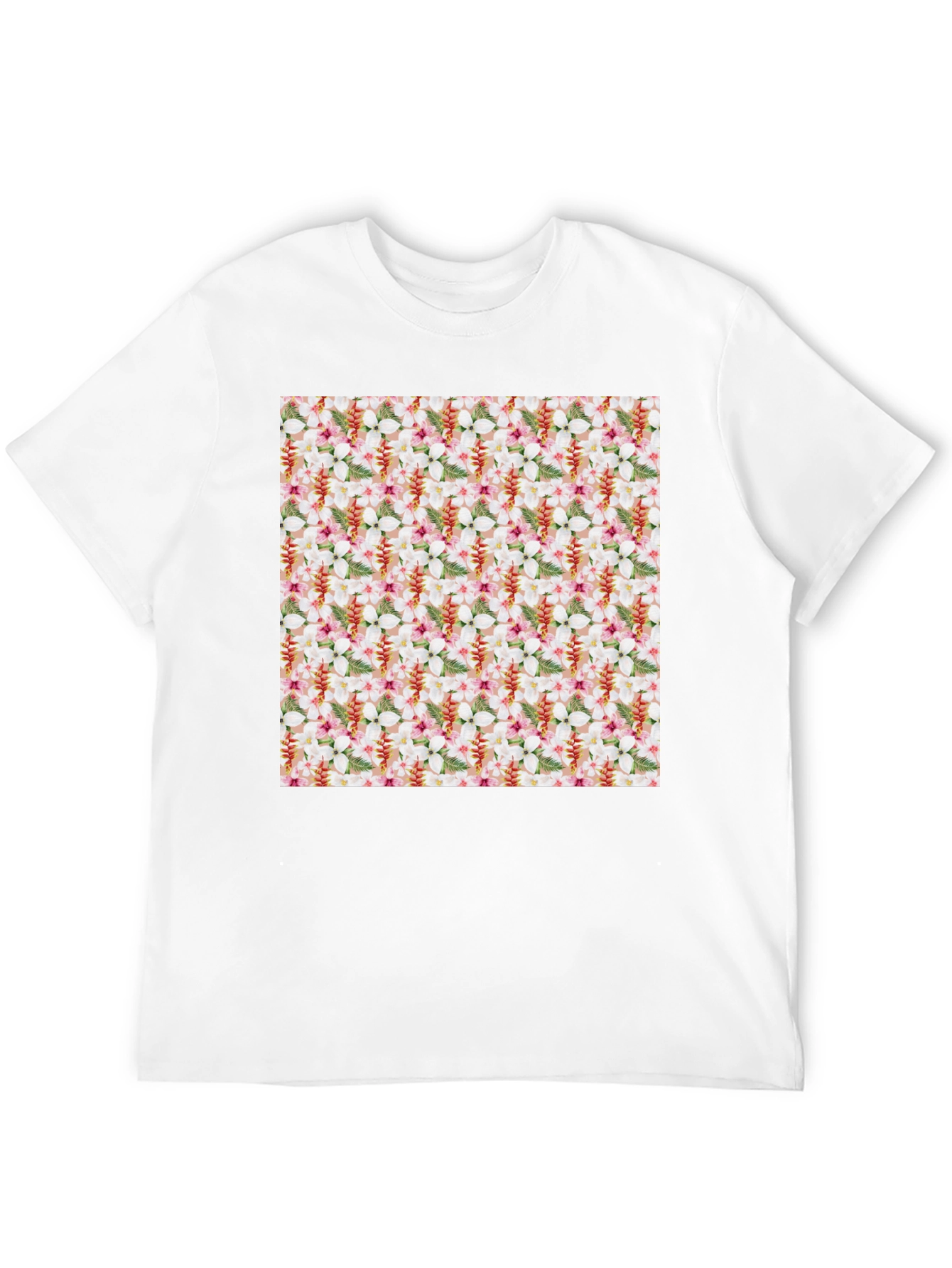 Tropical Floral Print Mens T-Shirt